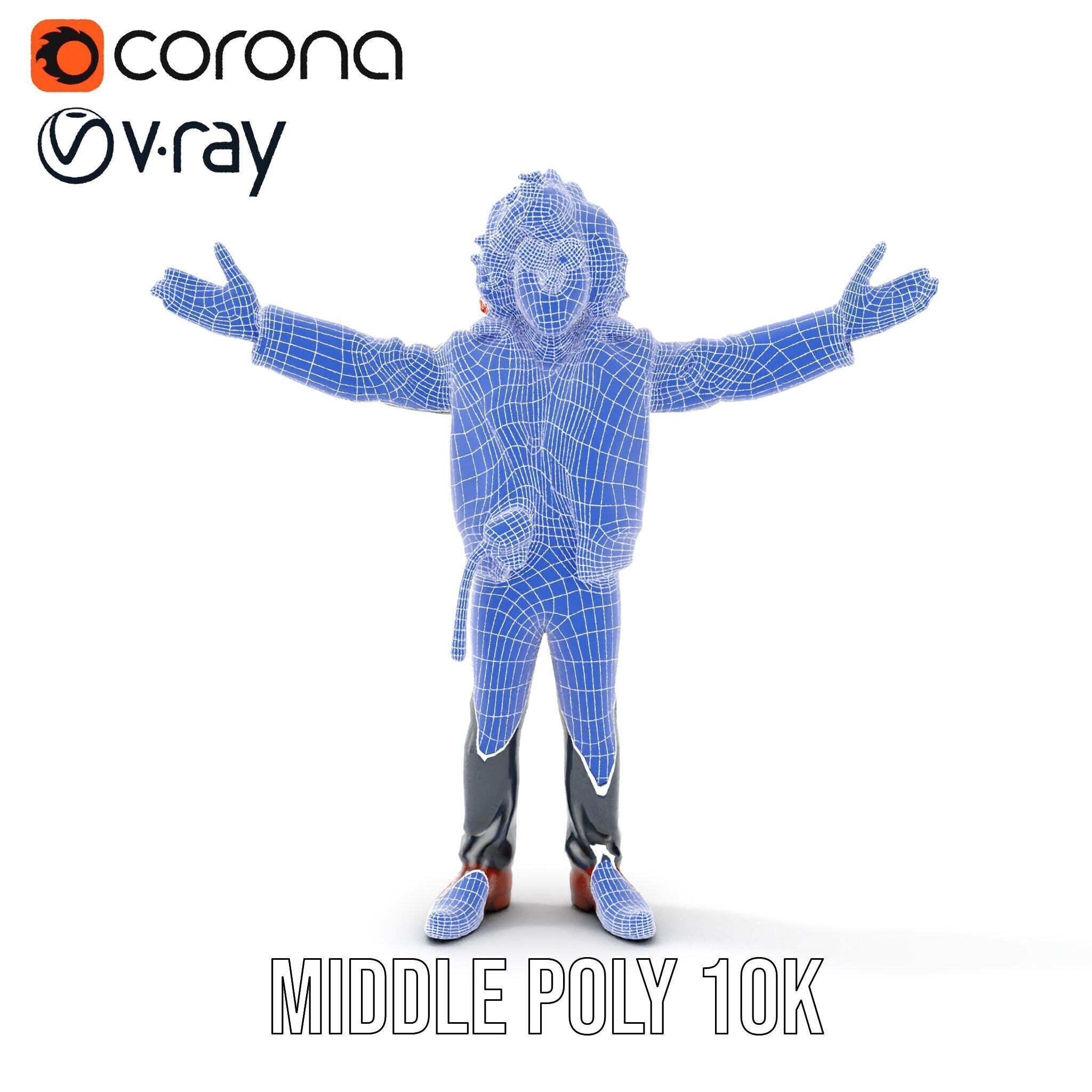 Rockstar D Model Rigged and Animated with Leather Jacket Low-poly 3D model_36