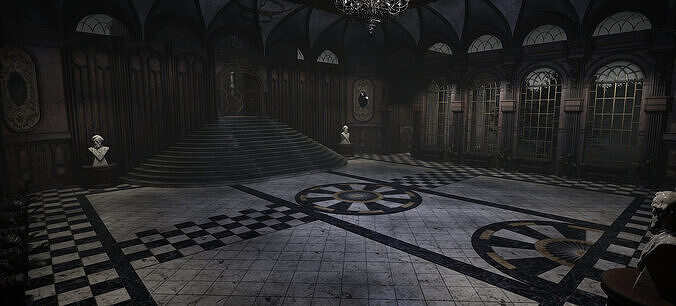 The Magnificent Valehall Mansion Grand Gothic Interior  3D model