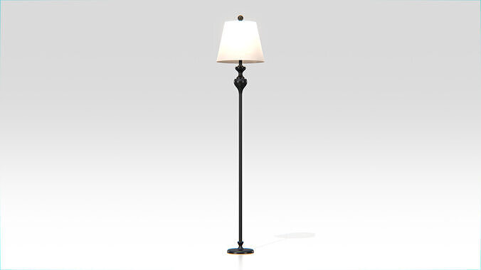Antique Standing Floor Lamp Low-poly 3D model