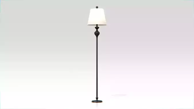 Antique Standing Floor Lamp Low-poly 3D model