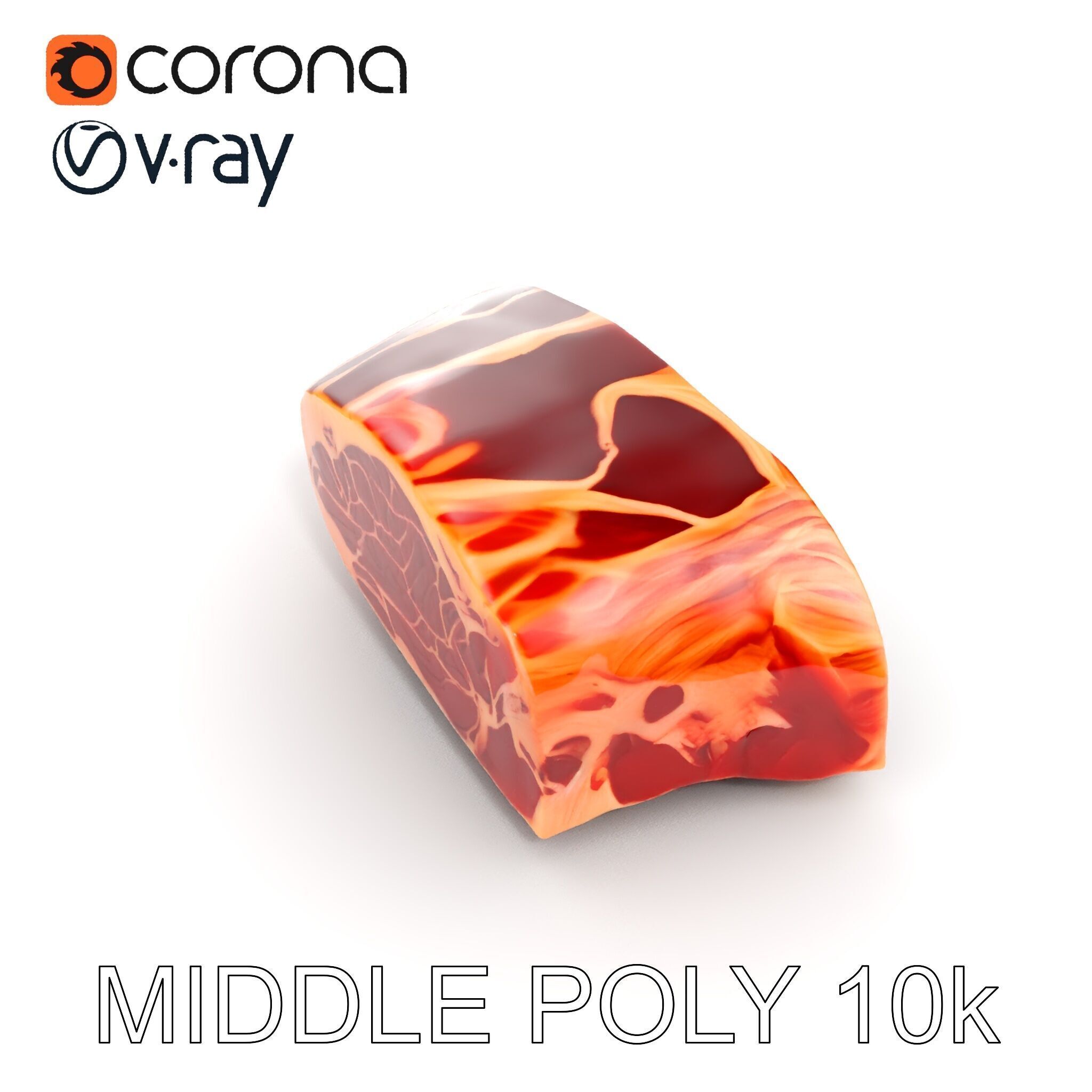 Realistic Steak D model pack Low-poly 3D model_14