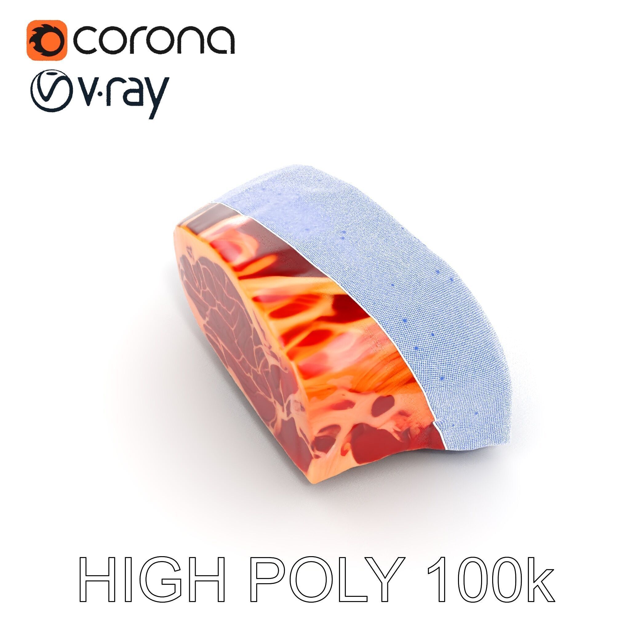 Realistic Steak D model pack Low-poly 3D model_27