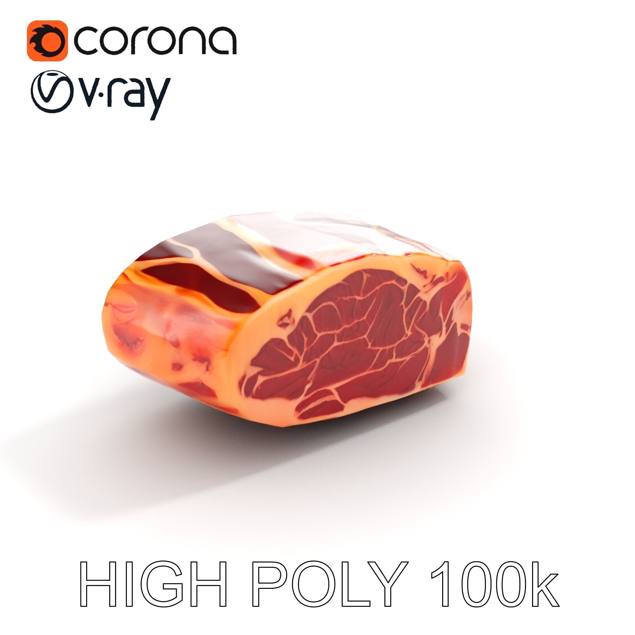 Realistic Steak D model pack Low-poly 3D model_13