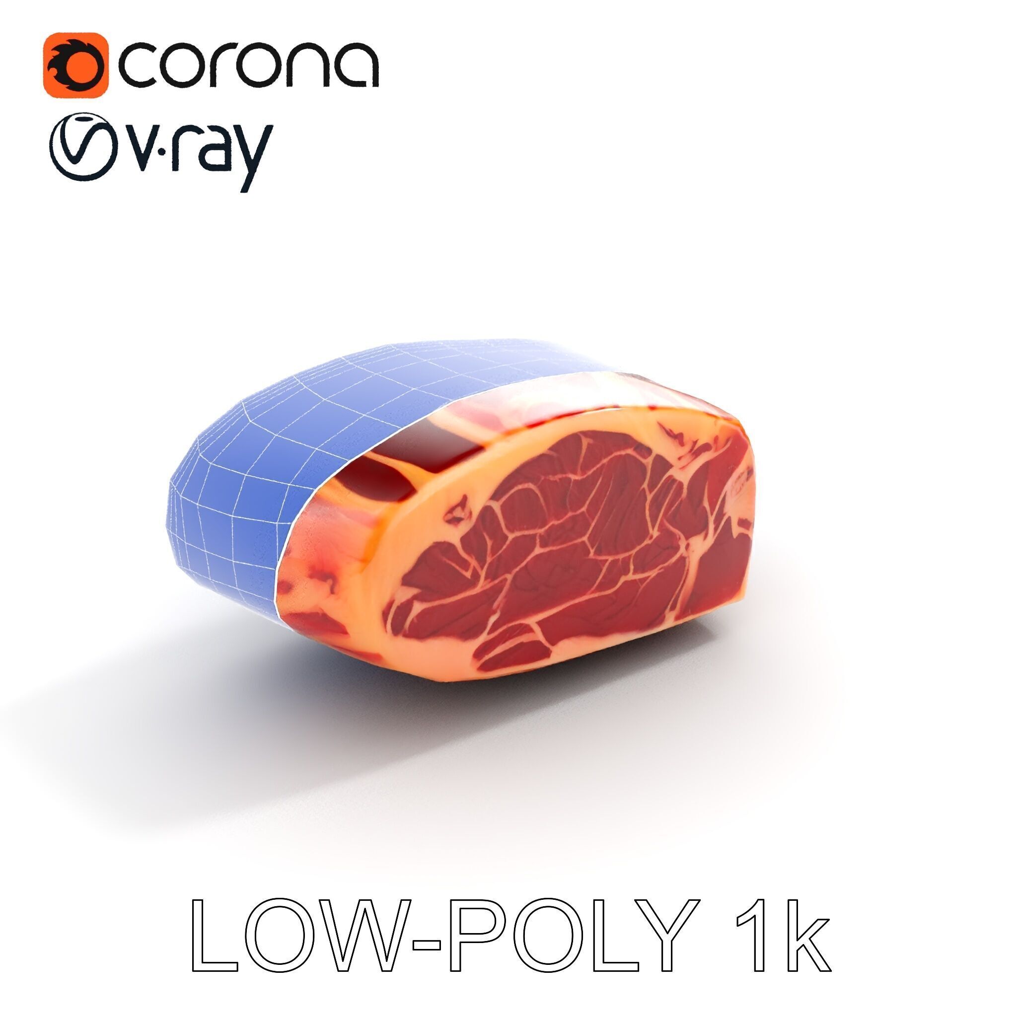 Realistic Steak D model pack Low-poly 3D model_23