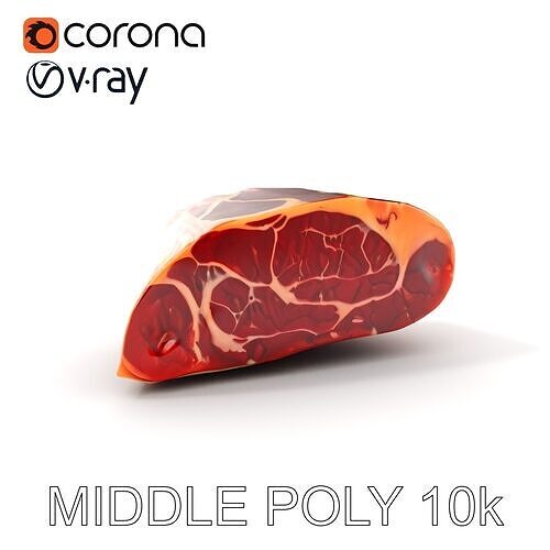 Realistic Steak D model pack Low-poly 3D model 6