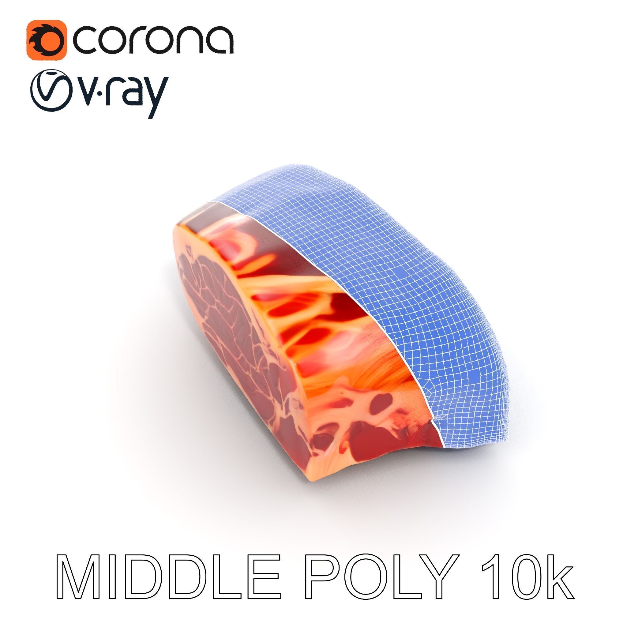 Realistic Steak D model pack Low-poly 3D model_19