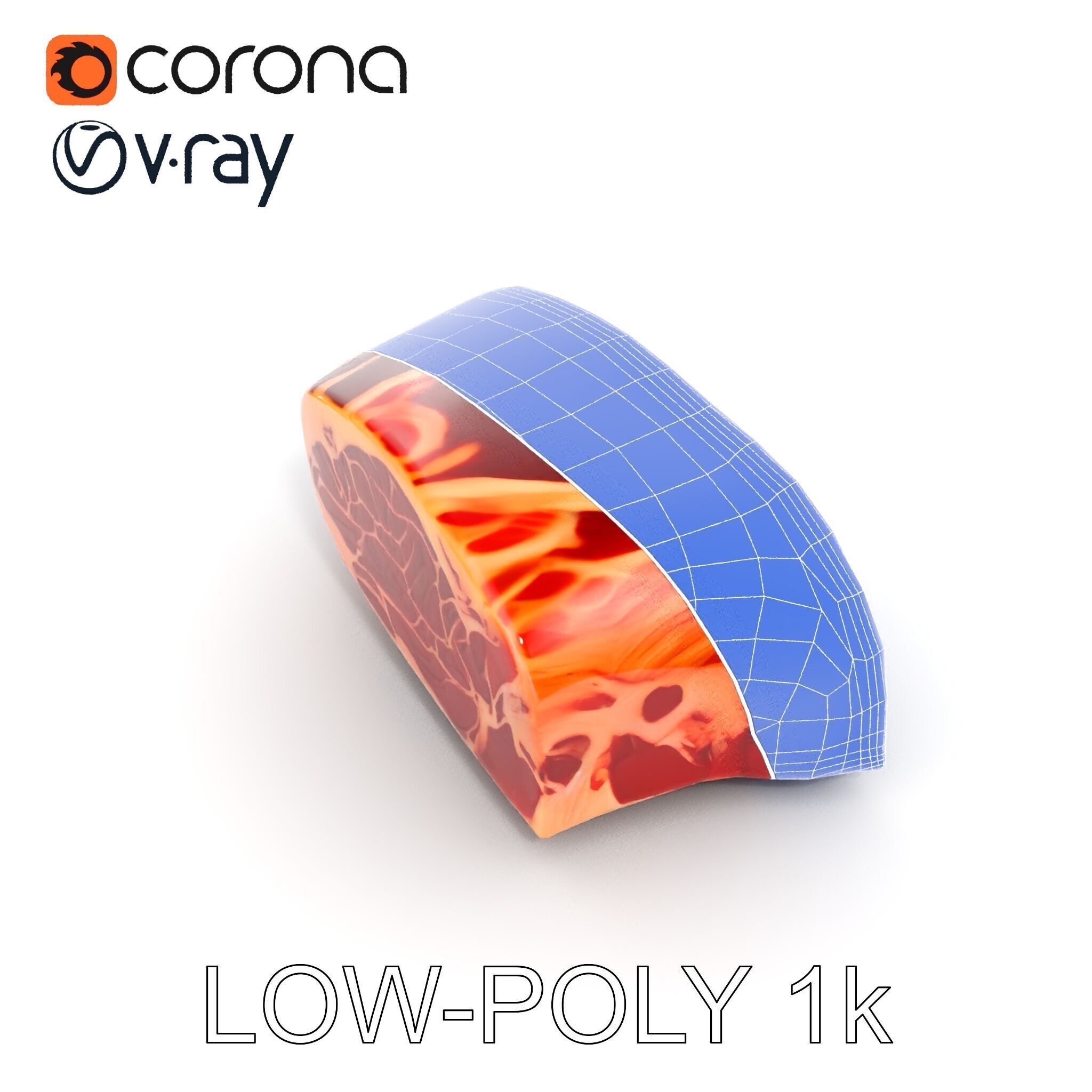 Realistic Steak D model pack Low-poly 3D model_15