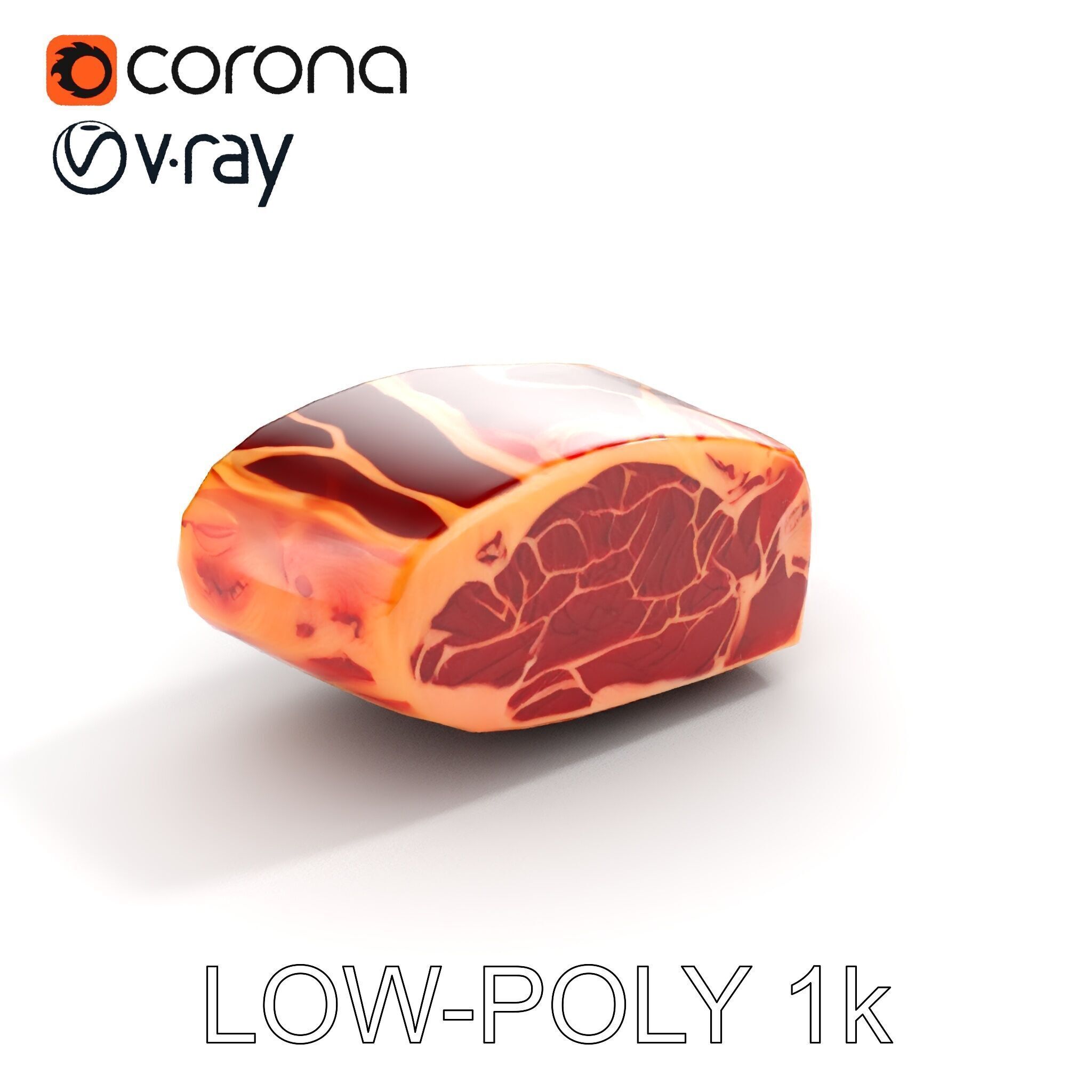 Realistic Steak D model pack Low-poly 3D model_12