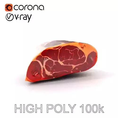 Realistic Steak D model pack Low-poly 3D model