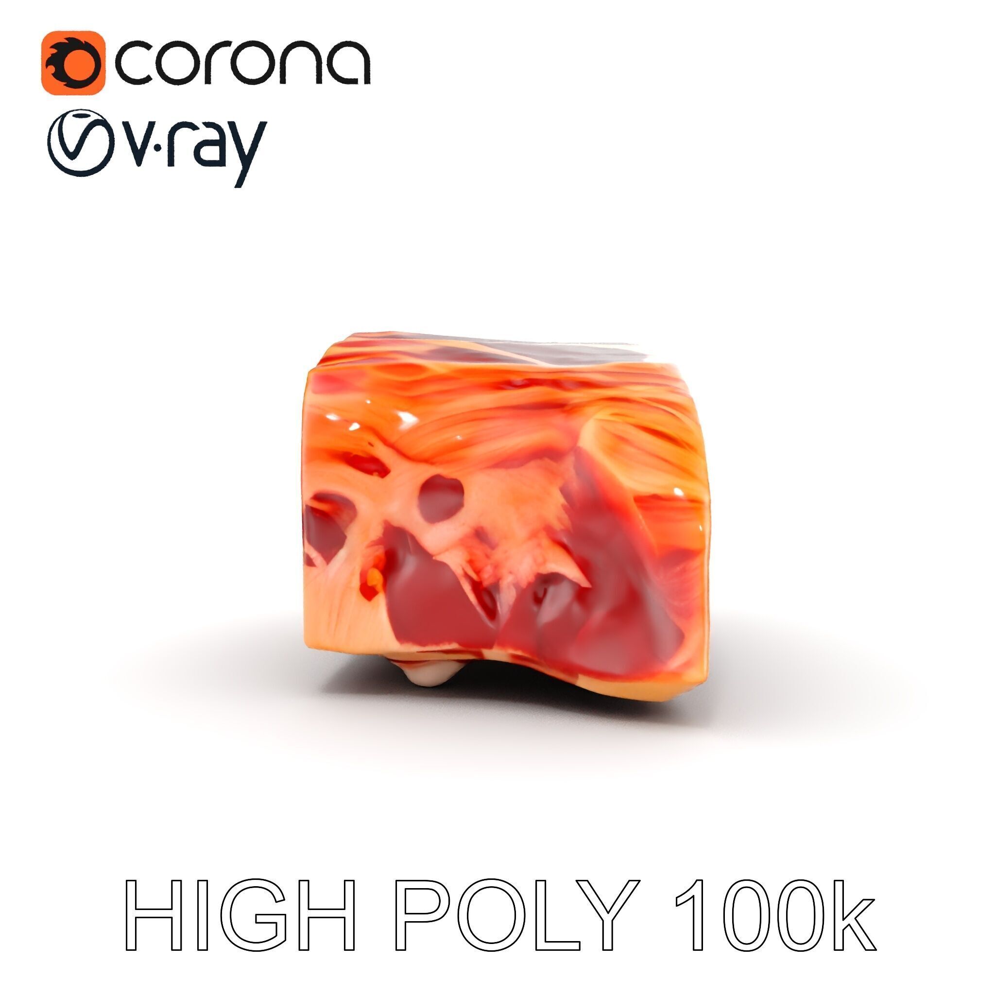 Realistic Steak D model pack Low-poly 3D model_21