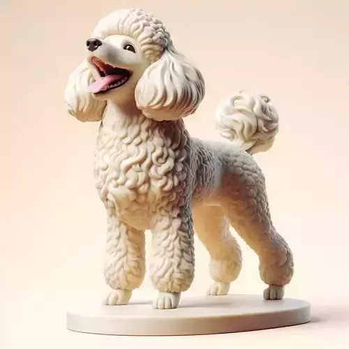 935Laughing Poodle Totem Full Body Colorful 3D Model