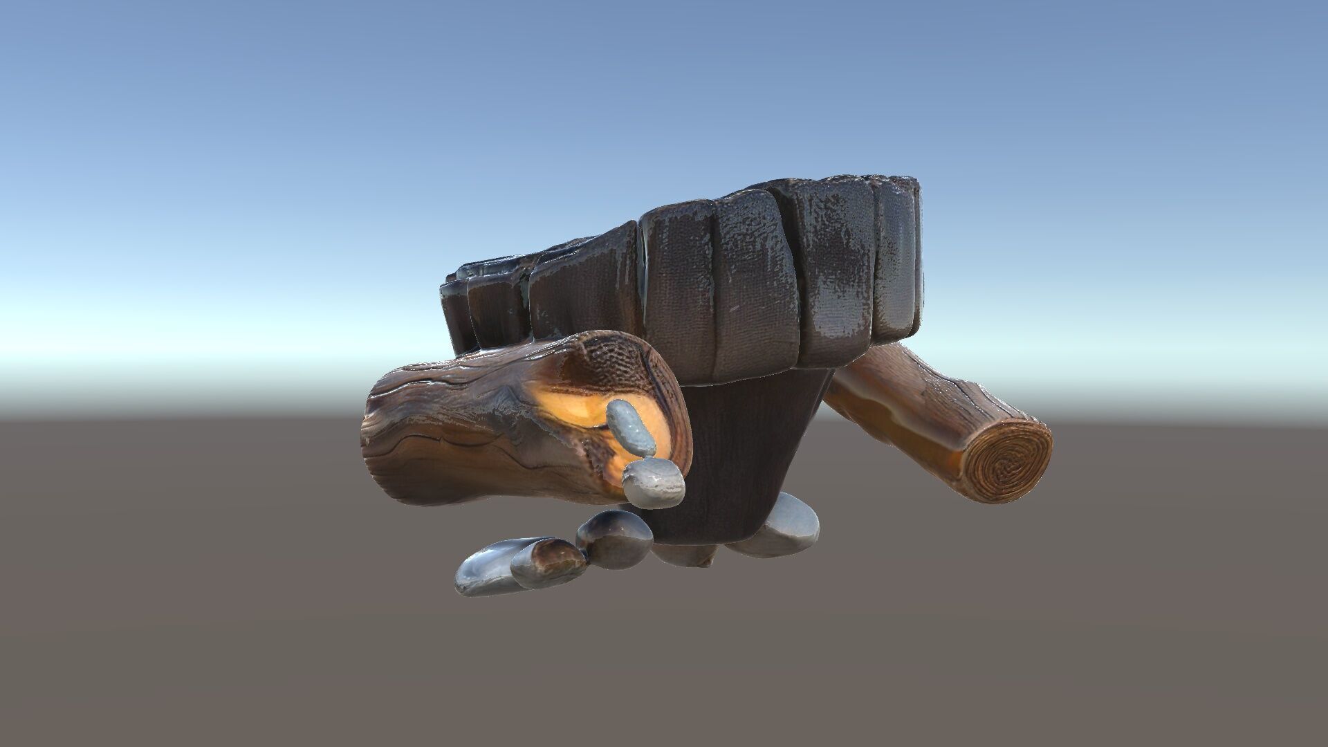 Campfire Setup Model Pack with Realistic Logs and Stones Low-poly 3D model_5