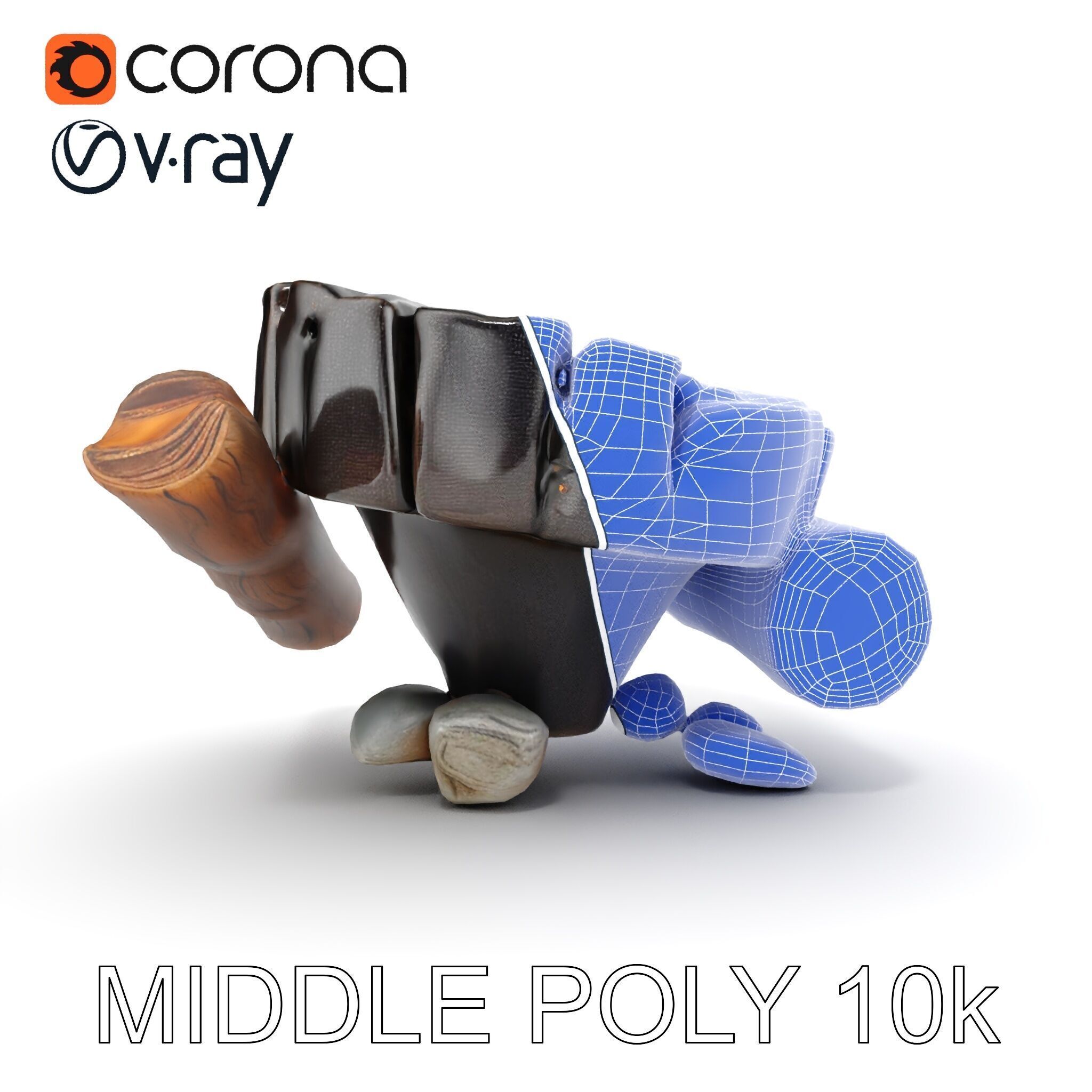 Campfire Setup Model Pack with Realistic Logs and Stones Low-poly 3D model_30