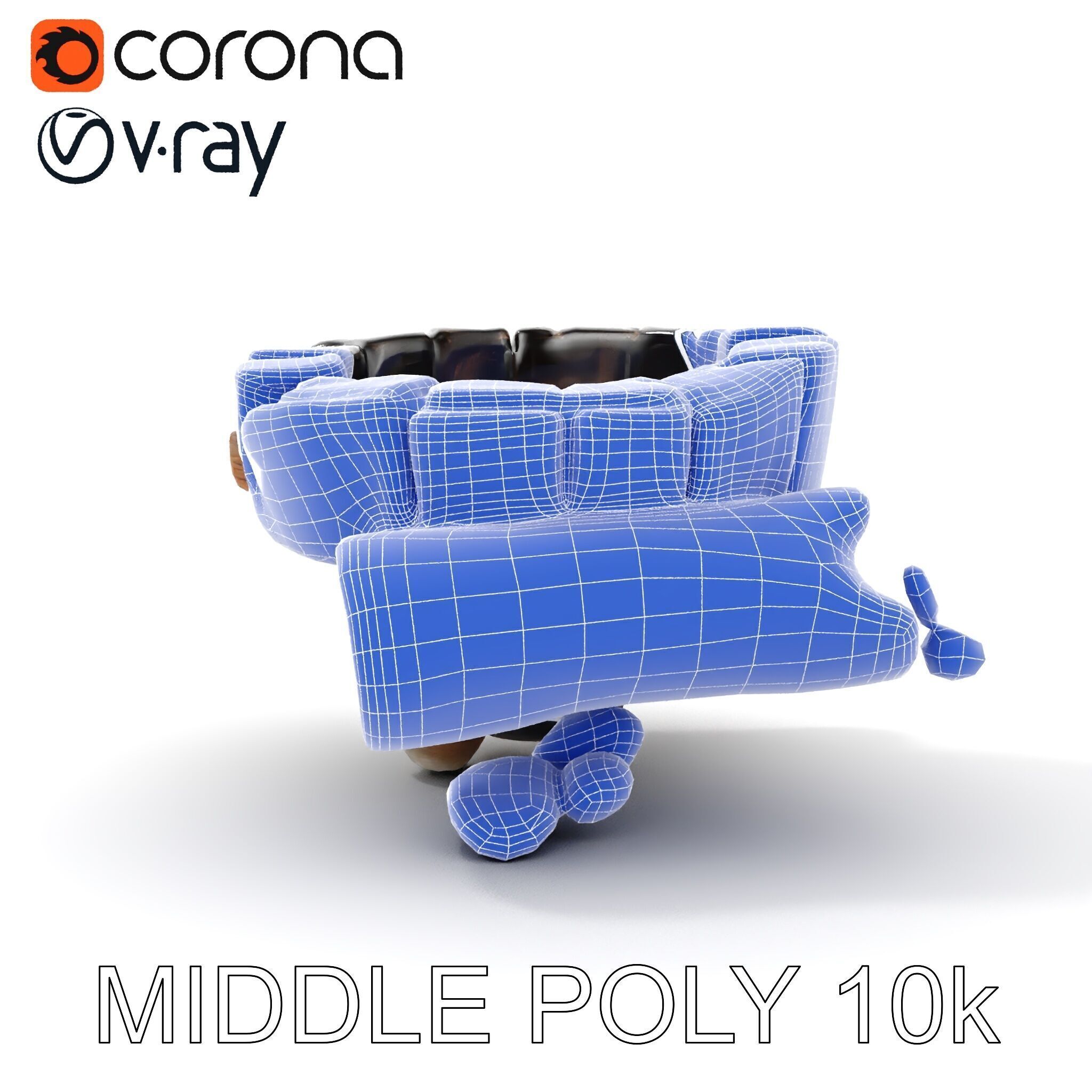 Campfire Setup Model Pack with Realistic Logs and Stones Low-poly 3D model_28