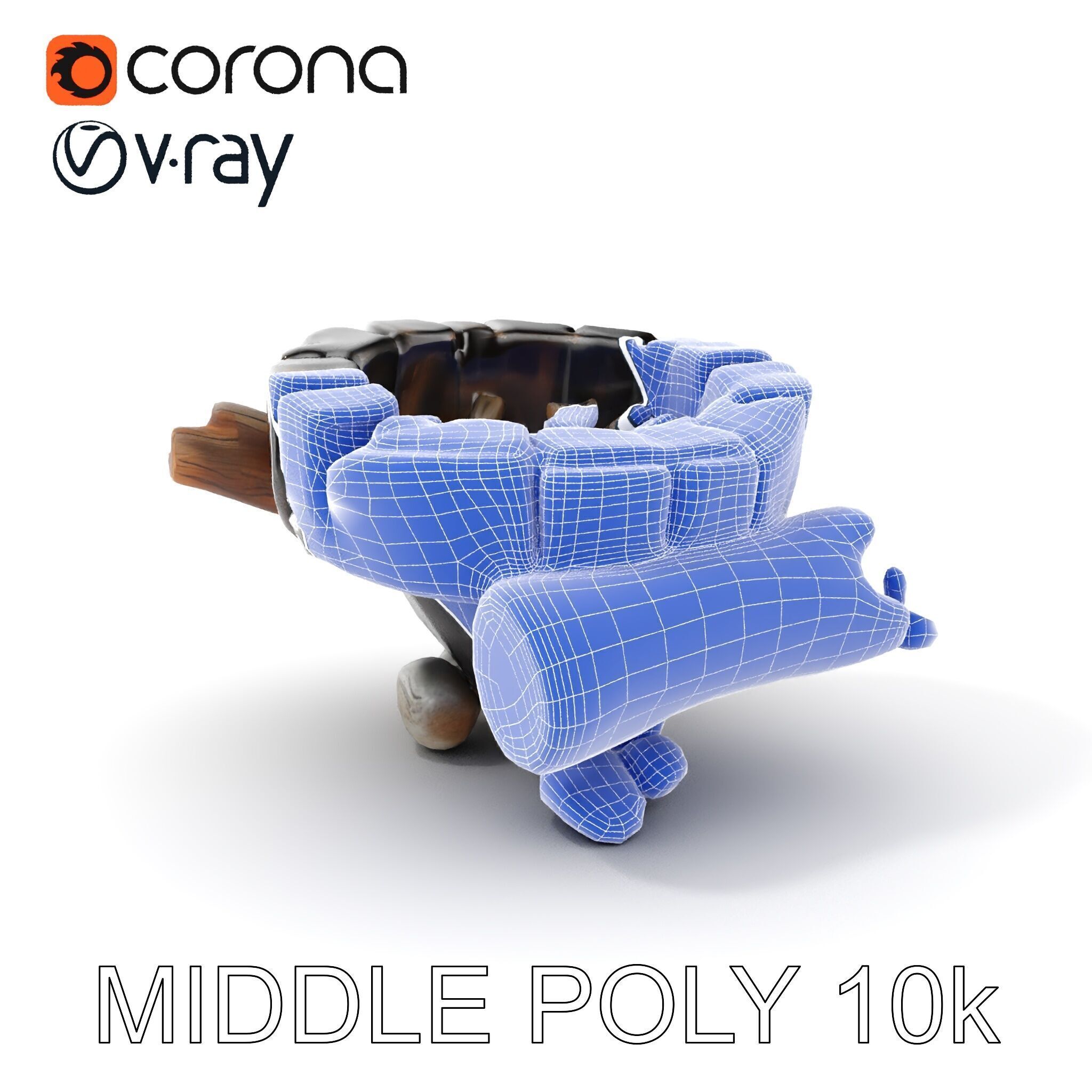 Campfire Setup Model Pack with Realistic Logs and Stones Low-poly 3D model_16