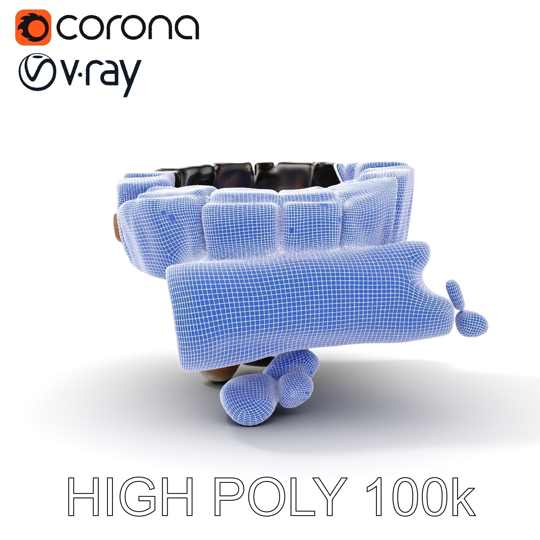 Campfire Setup Model Pack with Realistic Logs and Stones Low-poly 3D model_27