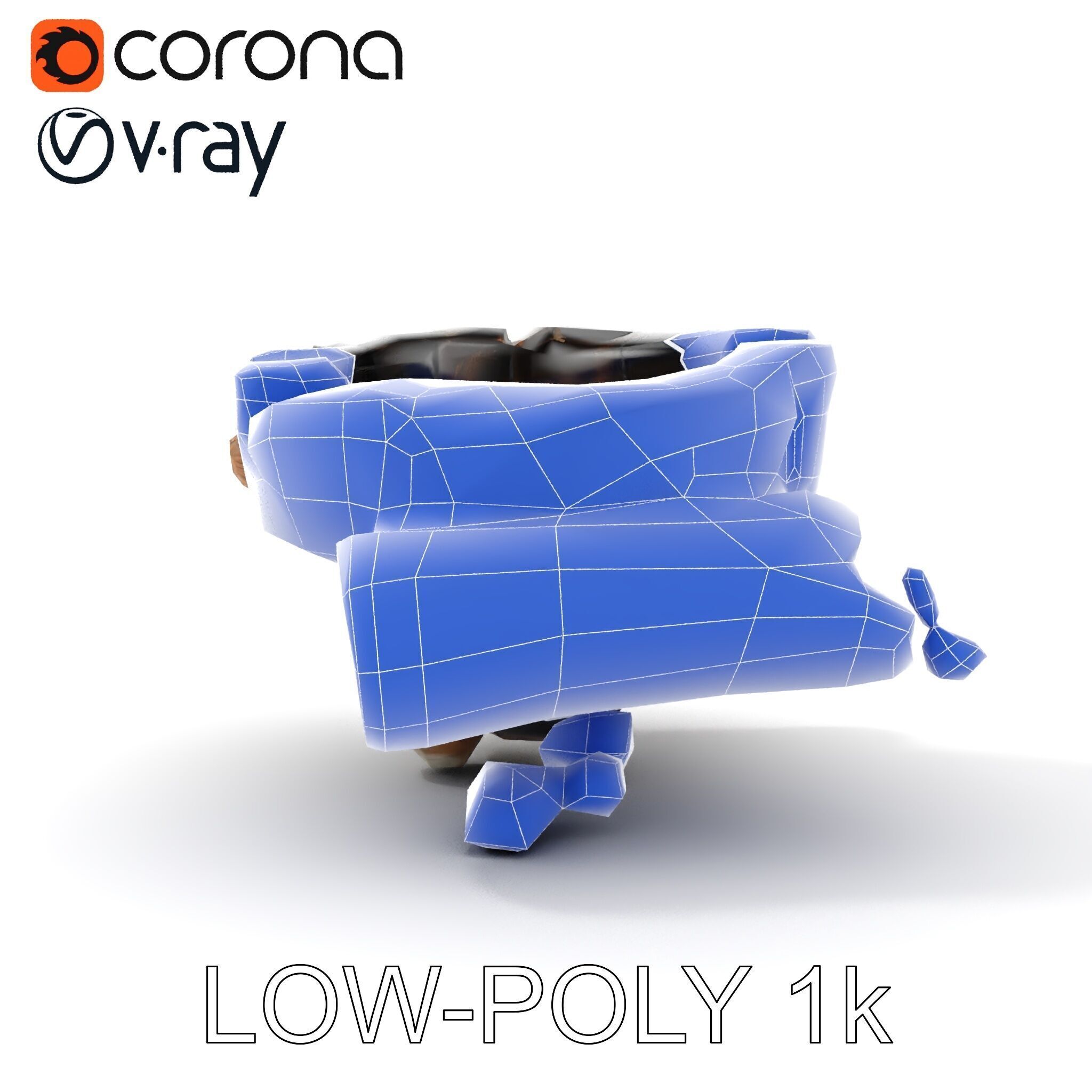 Campfire Setup Model Pack with Realistic Logs and Stones Low-poly 3D model_31