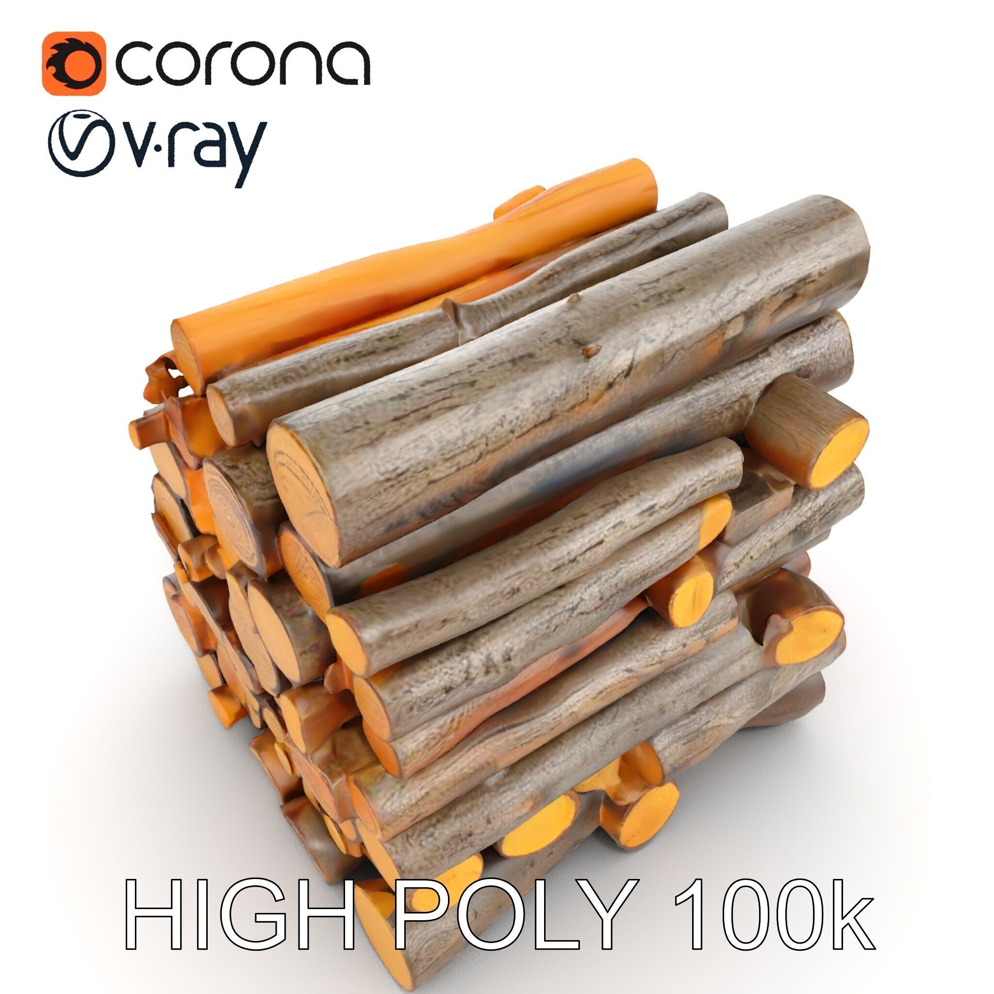 Realistic Firewood Logs Stack Model Pack for D Environments Texture_23