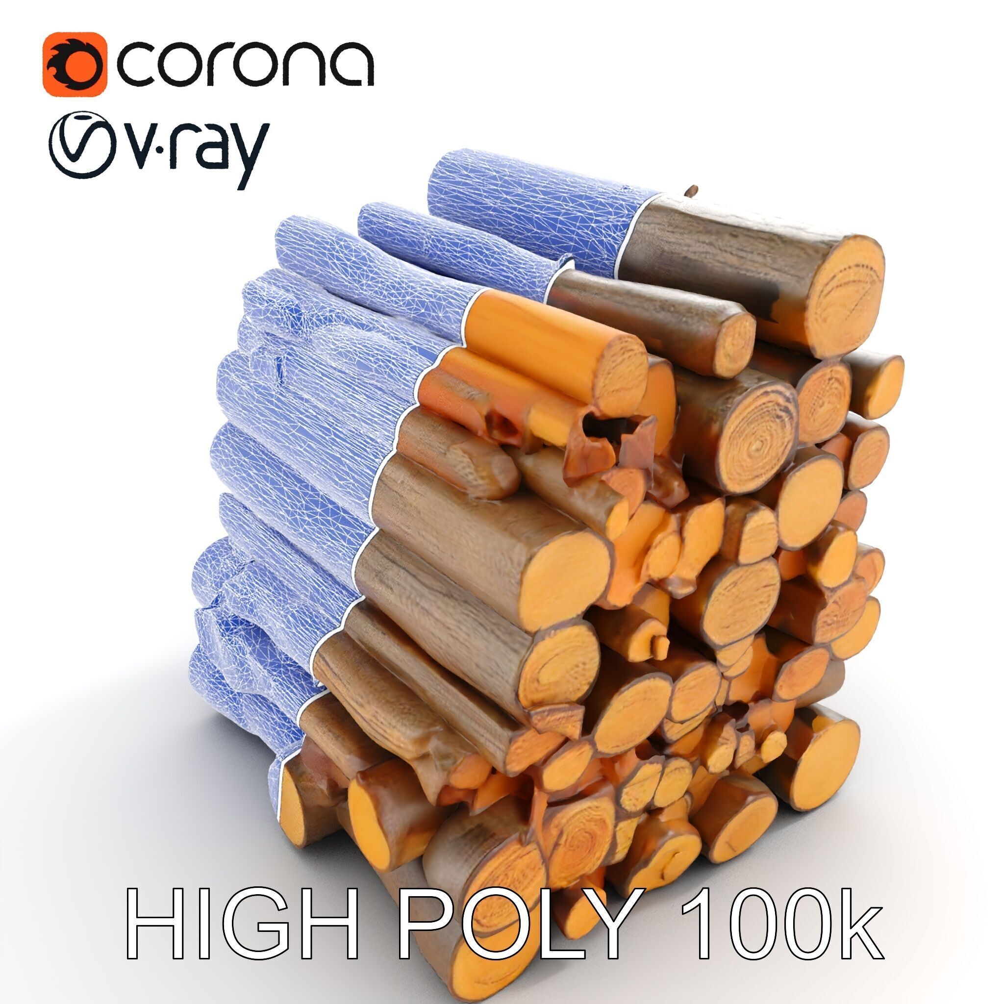 Realistic Firewood Logs Stack Model Pack for D Environments Texture_15