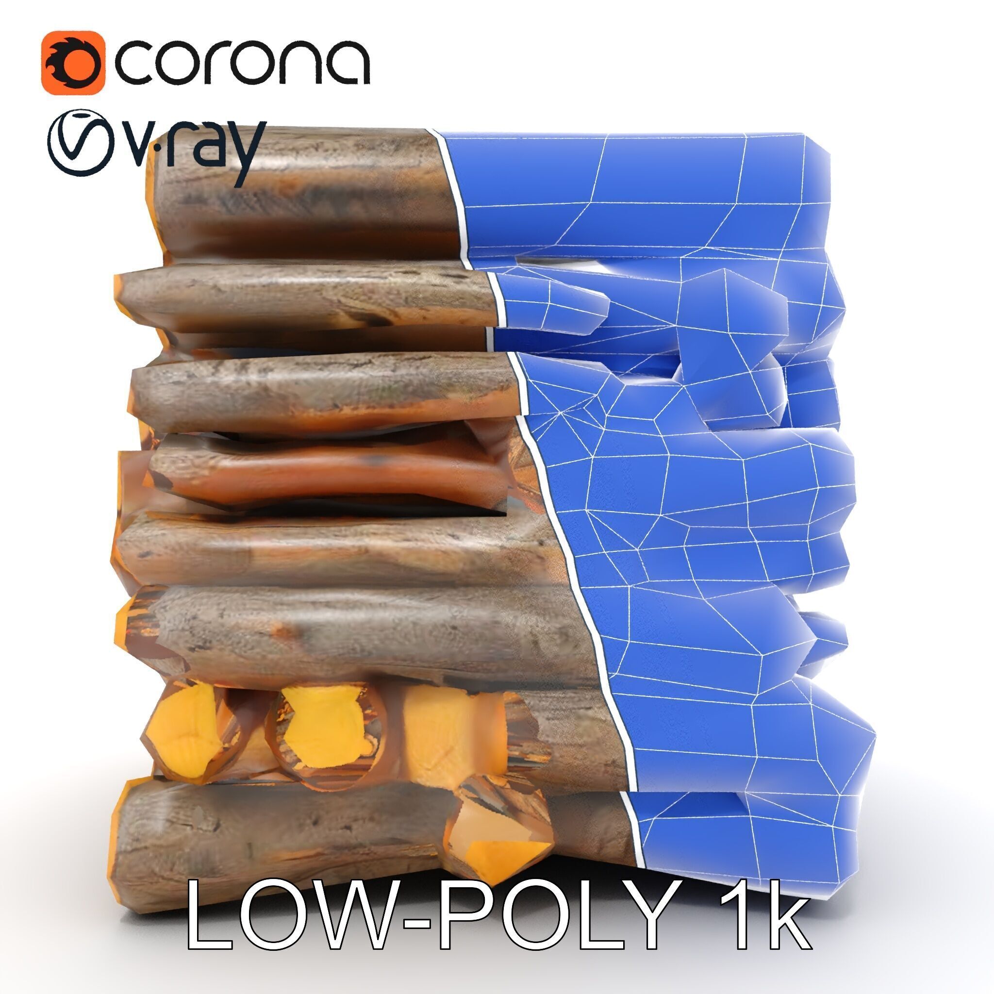 Realistic Firewood Logs Stack Model Pack for D Environments Texture_31