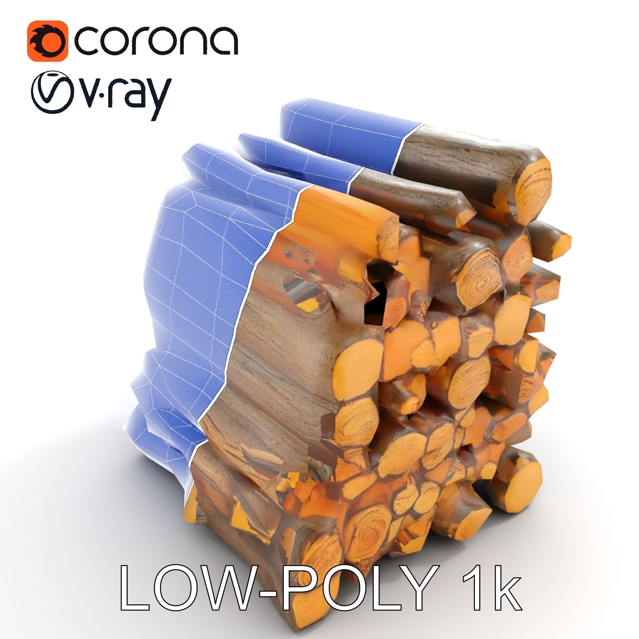 Realistic Firewood Logs Stack Model Pack for D Environments Texture_22