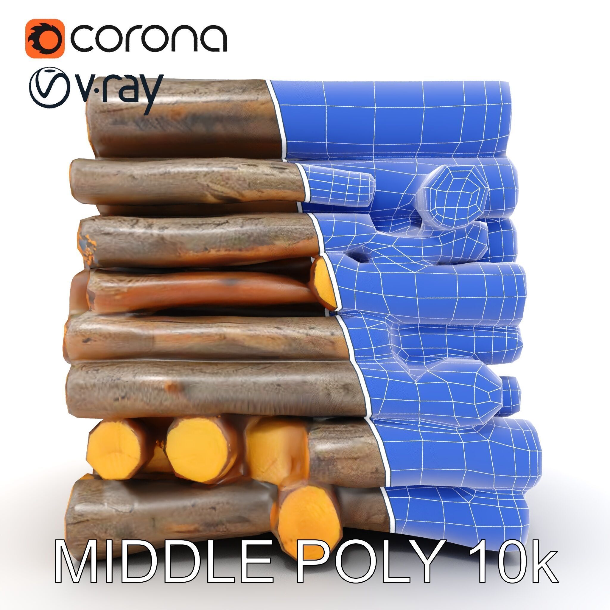 Realistic Firewood Logs Stack Model Pack for D Environments Texture_30