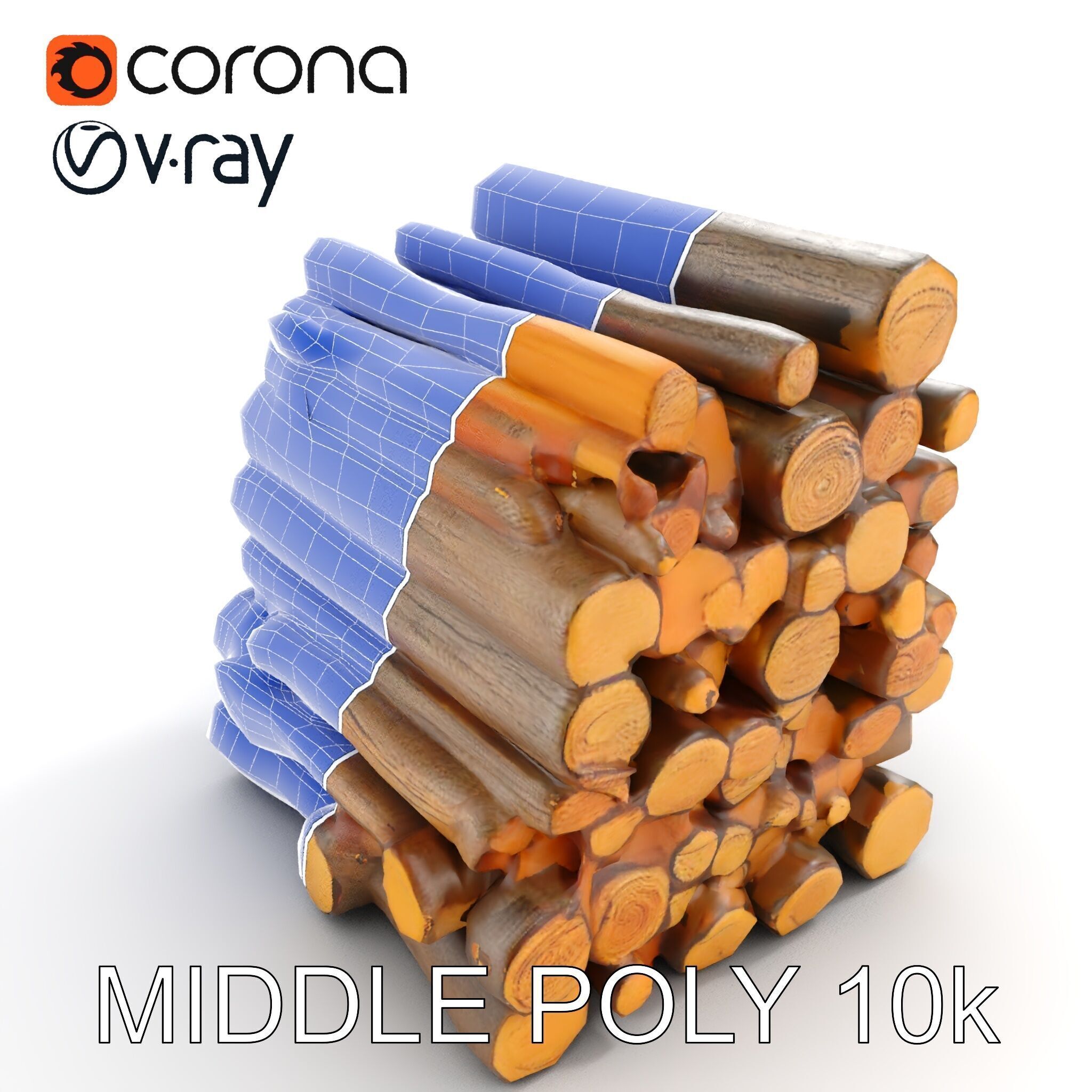 Realistic Firewood Logs Stack Model Pack for D Environments Texture_21