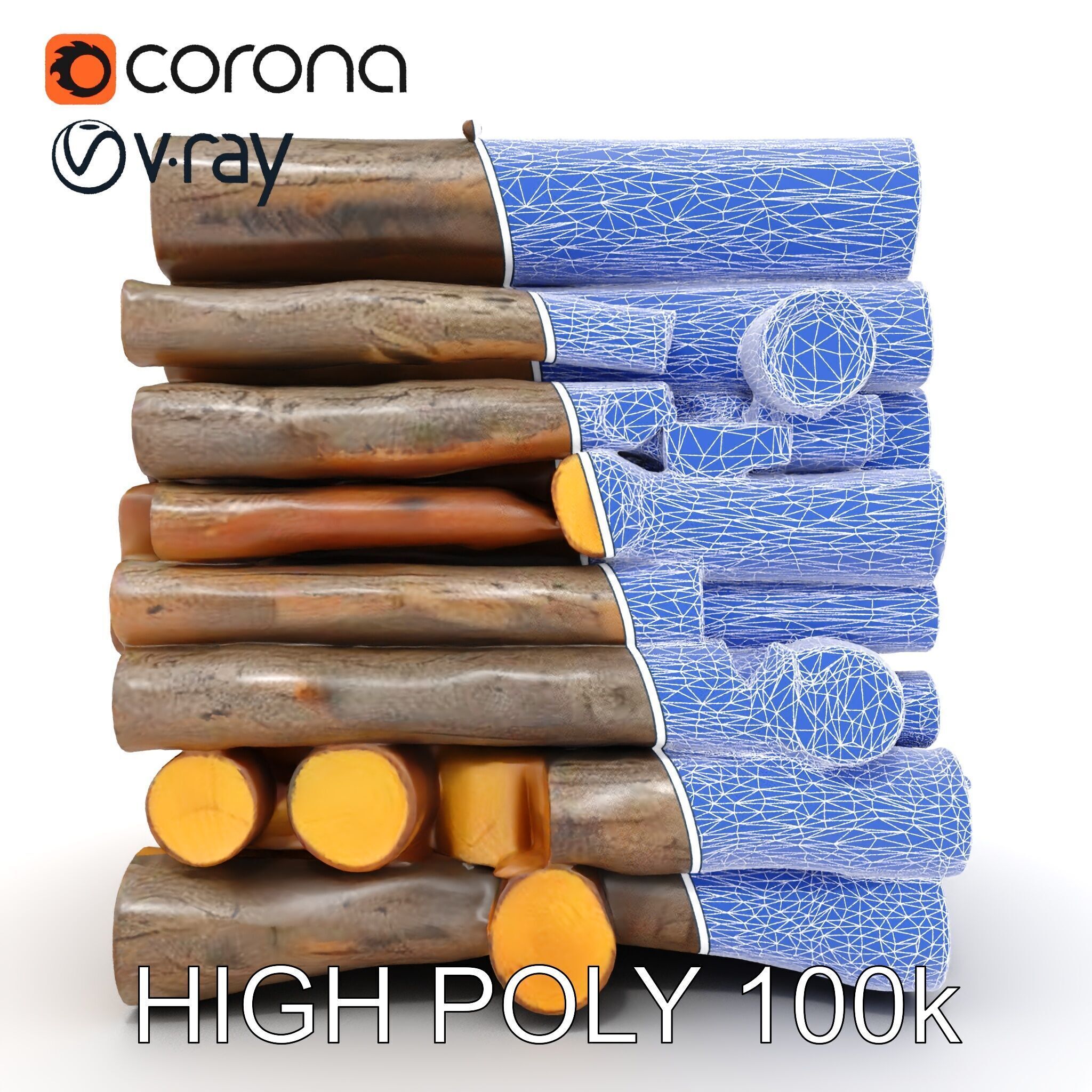 Realistic Firewood Logs Stack Model Pack for D Environments Texture_32