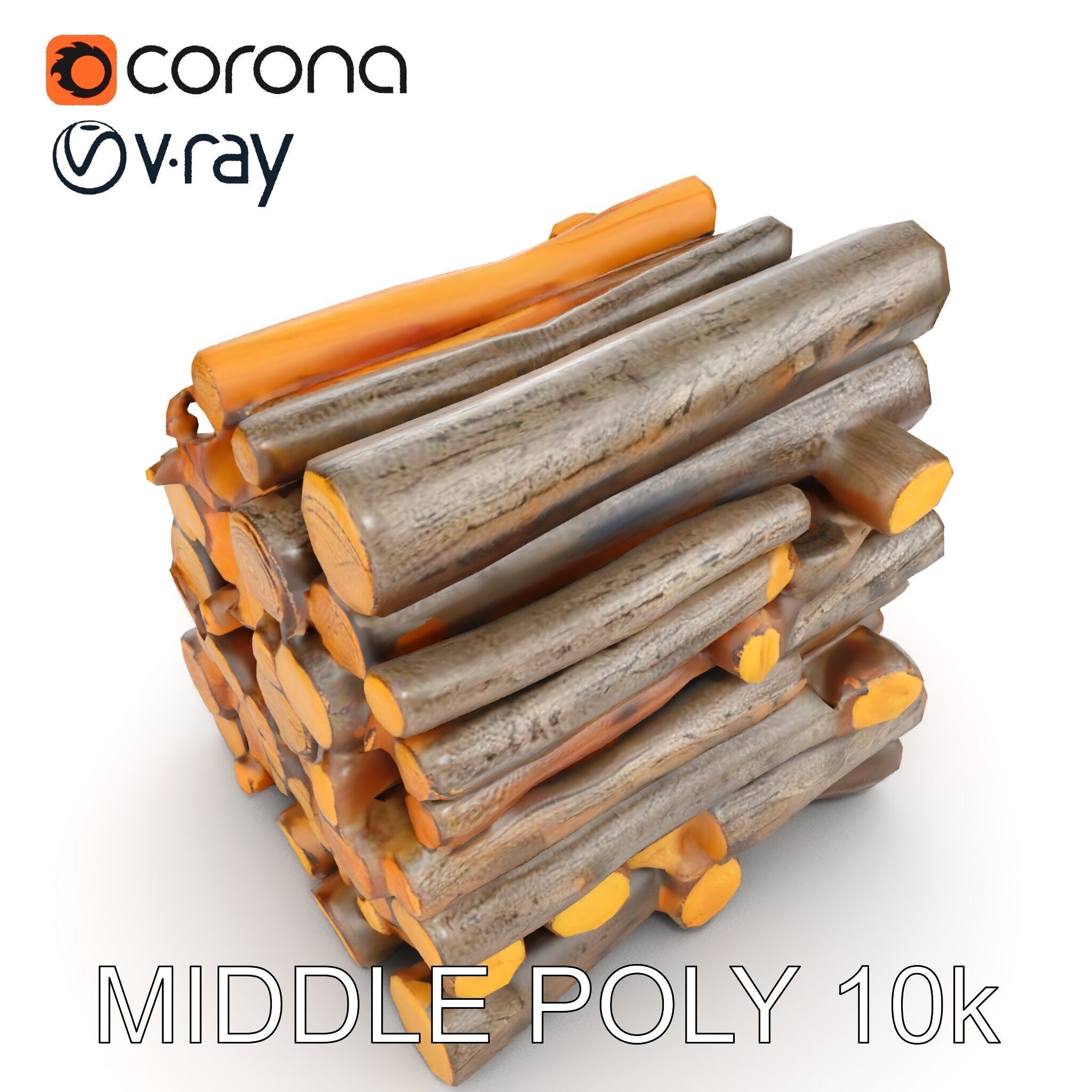 Realistic Firewood Logs Stack Model Pack for D Environments Texture_16