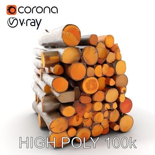 Realistic Firewood Logs Stack Model Pack for D Environments Texture