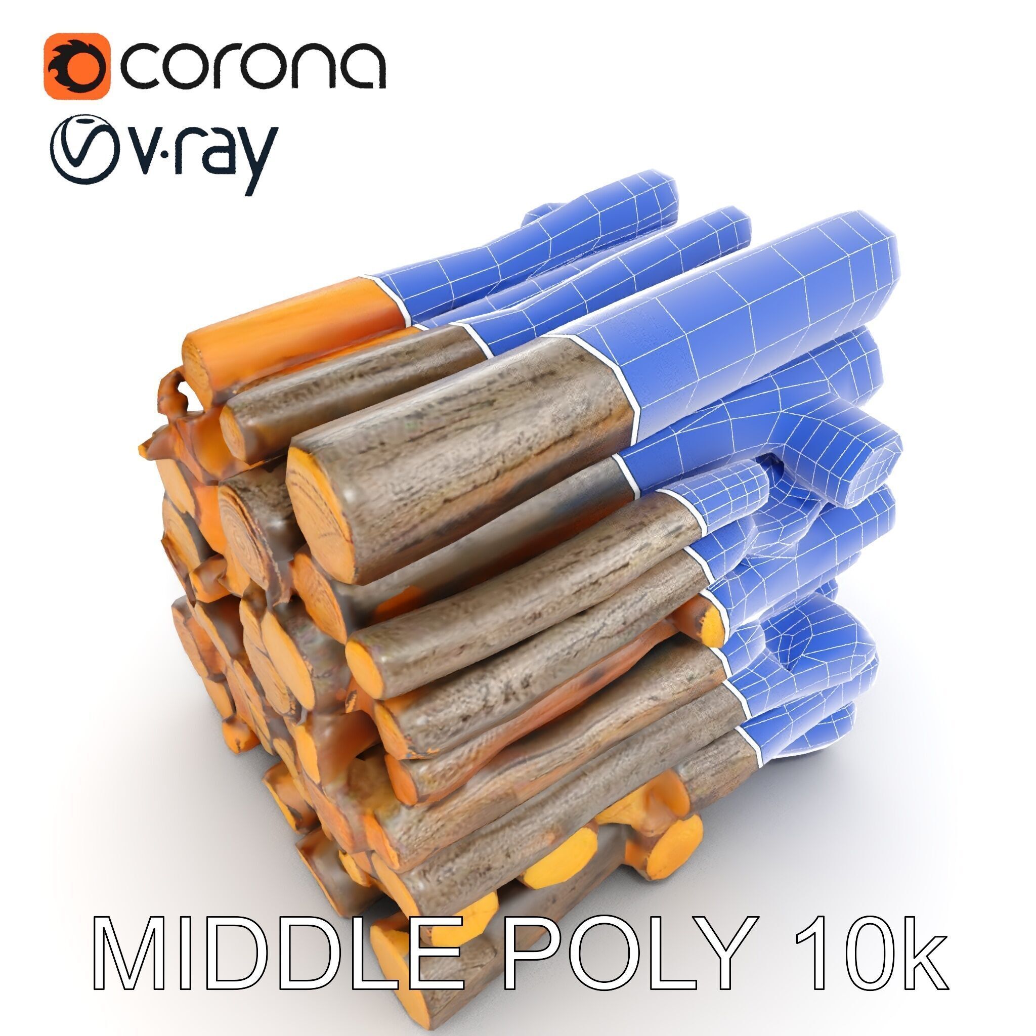 Realistic Firewood Logs Stack Model Pack for D Environments Texture_24