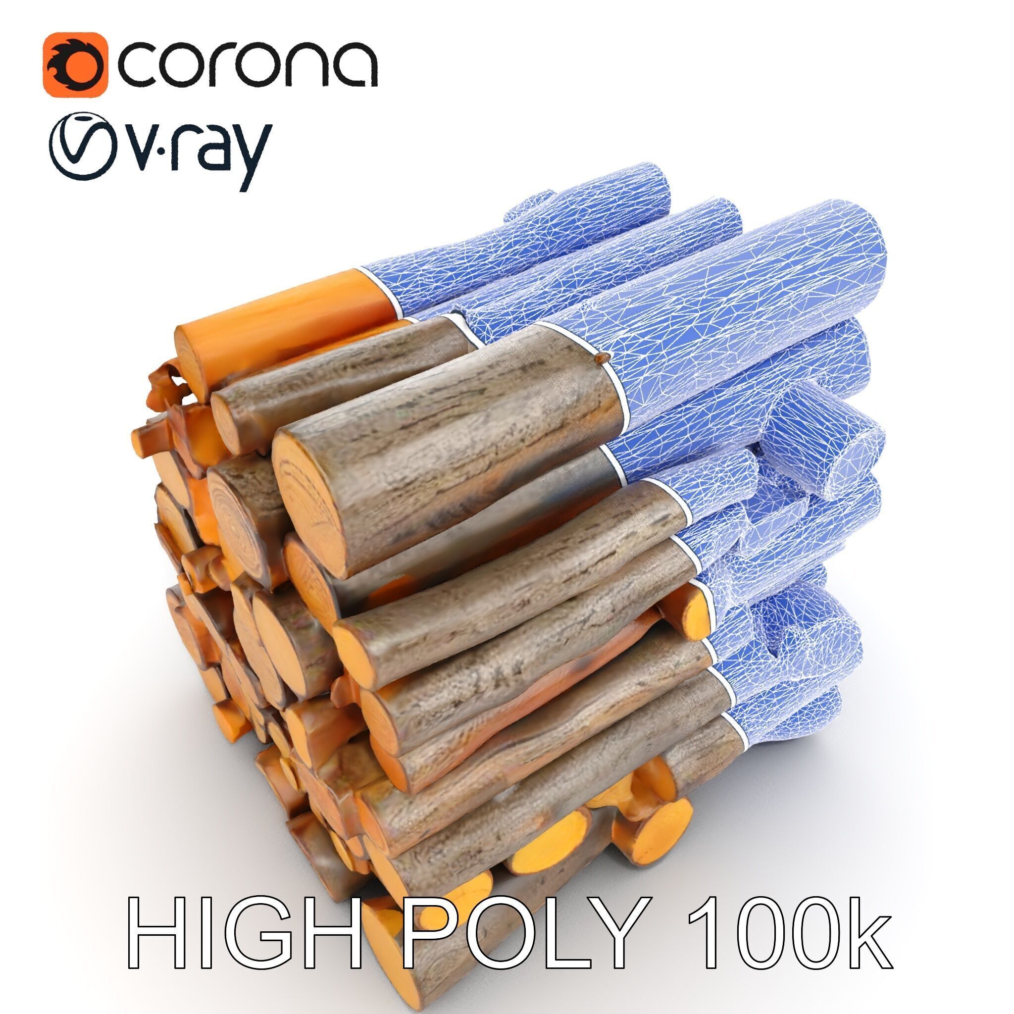 Realistic Firewood Logs Stack Model Pack for D Environments Texture_26