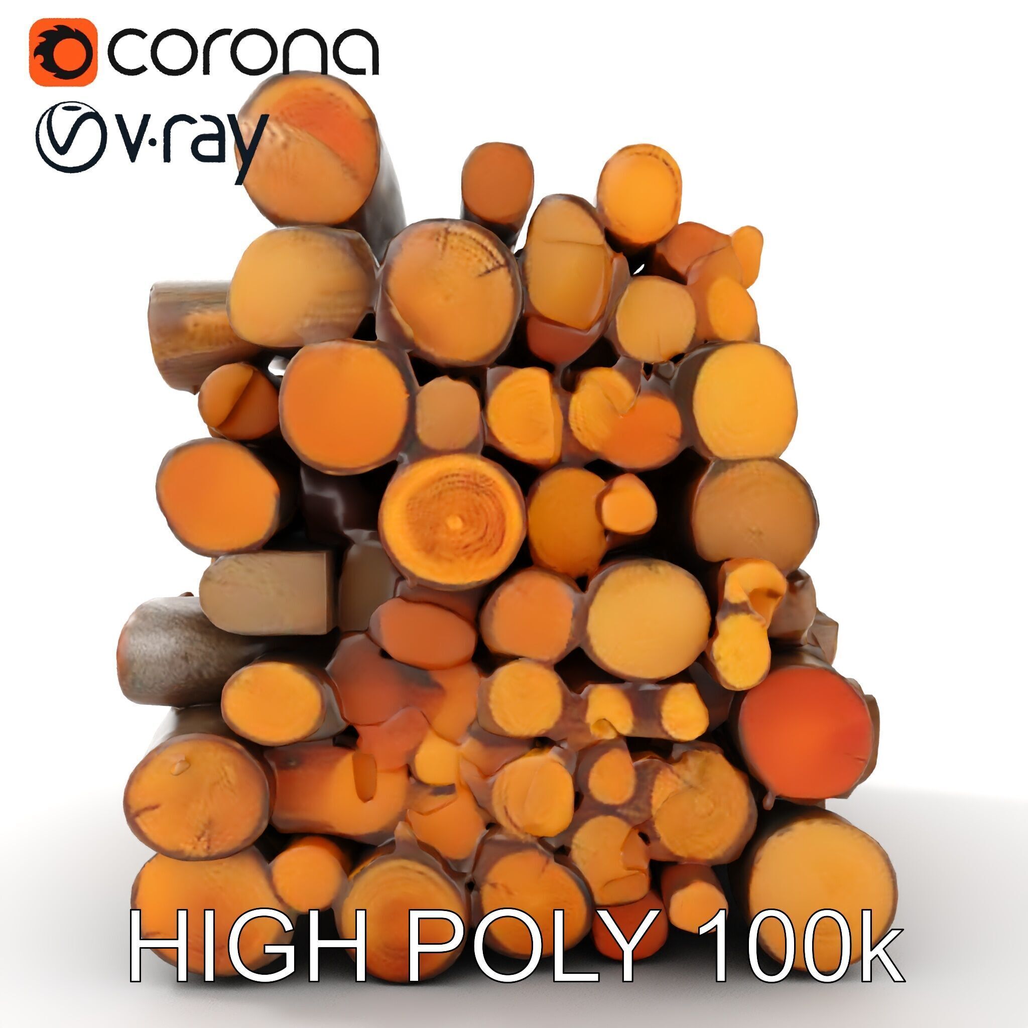 Realistic Firewood Logs Stack Model Pack for D Environments Texture_29