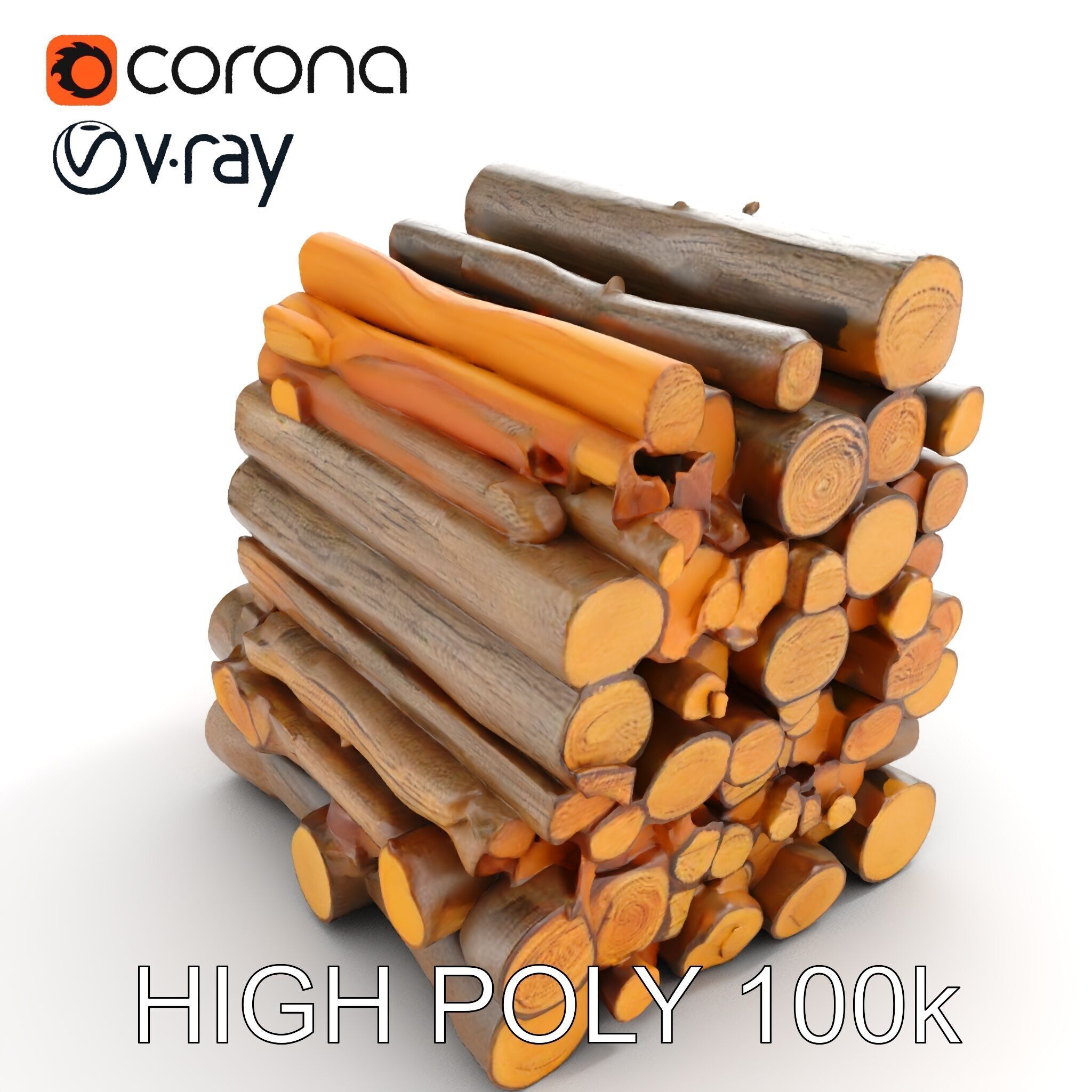 Realistic Firewood Logs Stack Model Pack for D Environments Texture_12