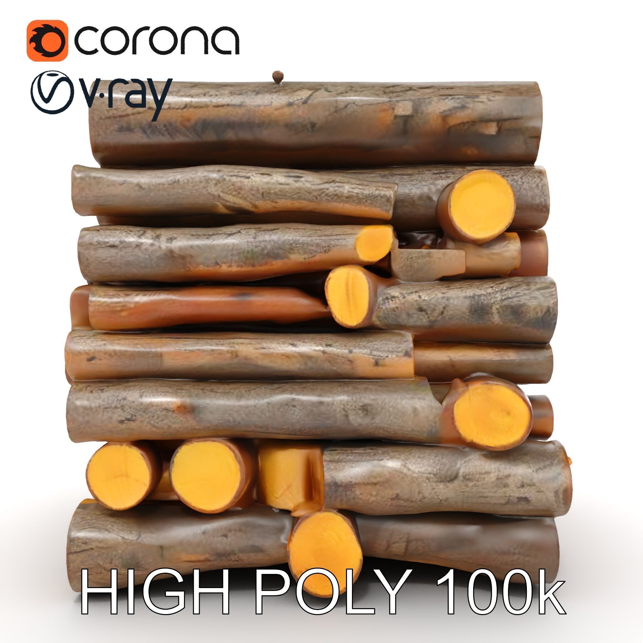 Realistic Firewood Logs Stack Model Pack for D Environments Texture_18