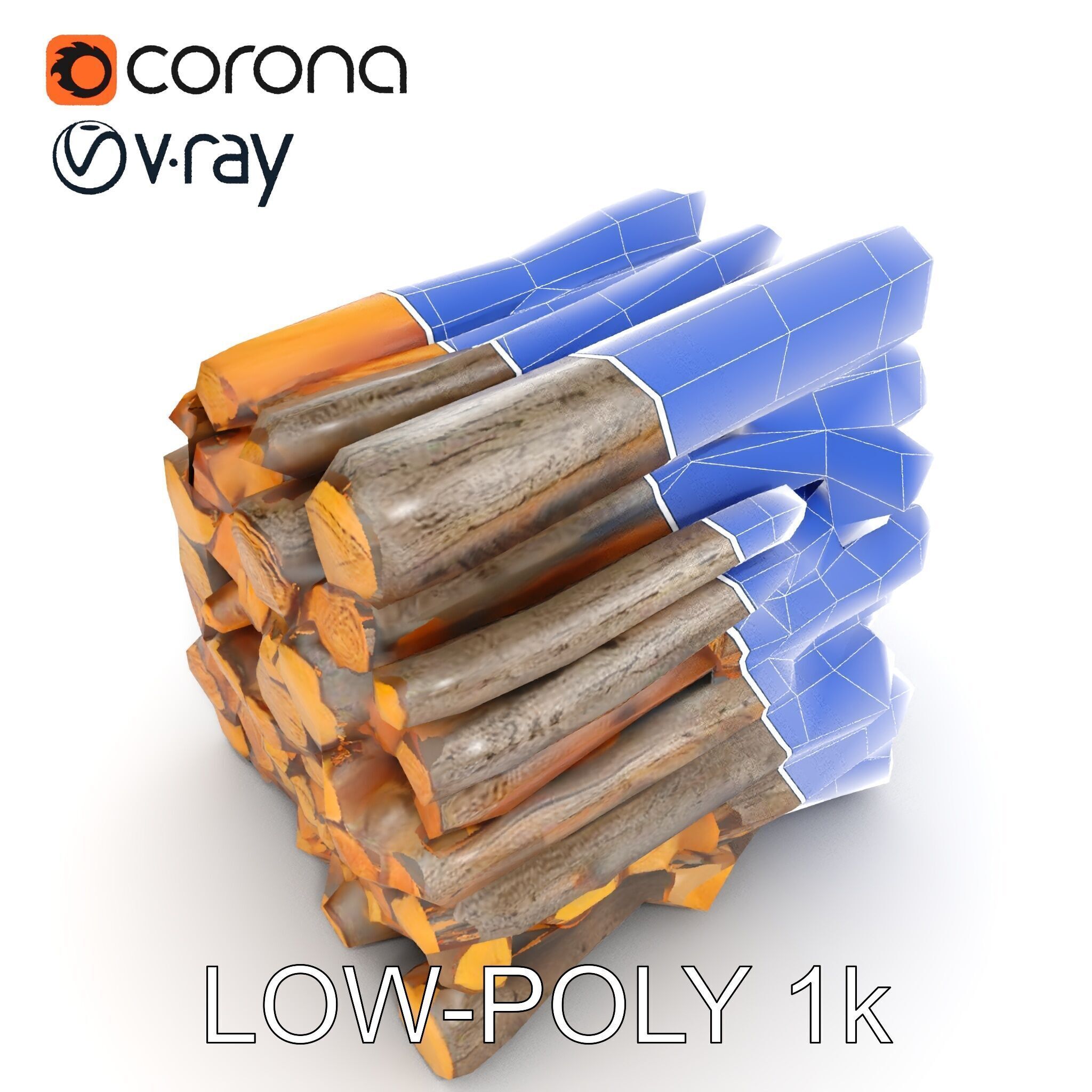 Realistic Firewood Logs Stack Model Pack for D Environments Texture_14