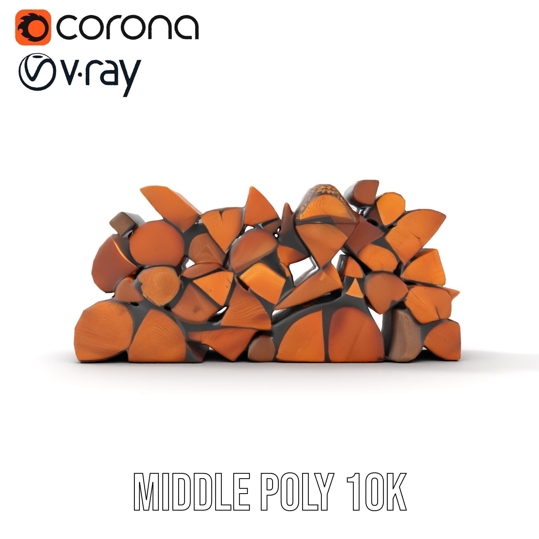 Firewood Stack D Model Pack with Versatile Detail Low-poly 3D model_6