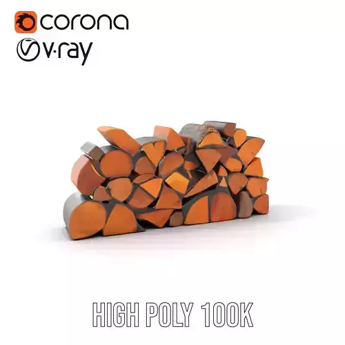 Firewood Stack D Model Pack with Versatile Detail Low-poly 3D model