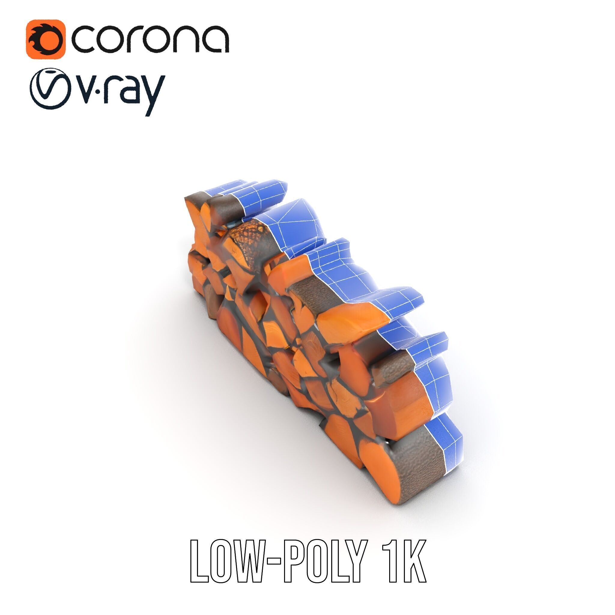 Firewood Stack D Model Pack with Versatile Detail Low-poly 3D model_26