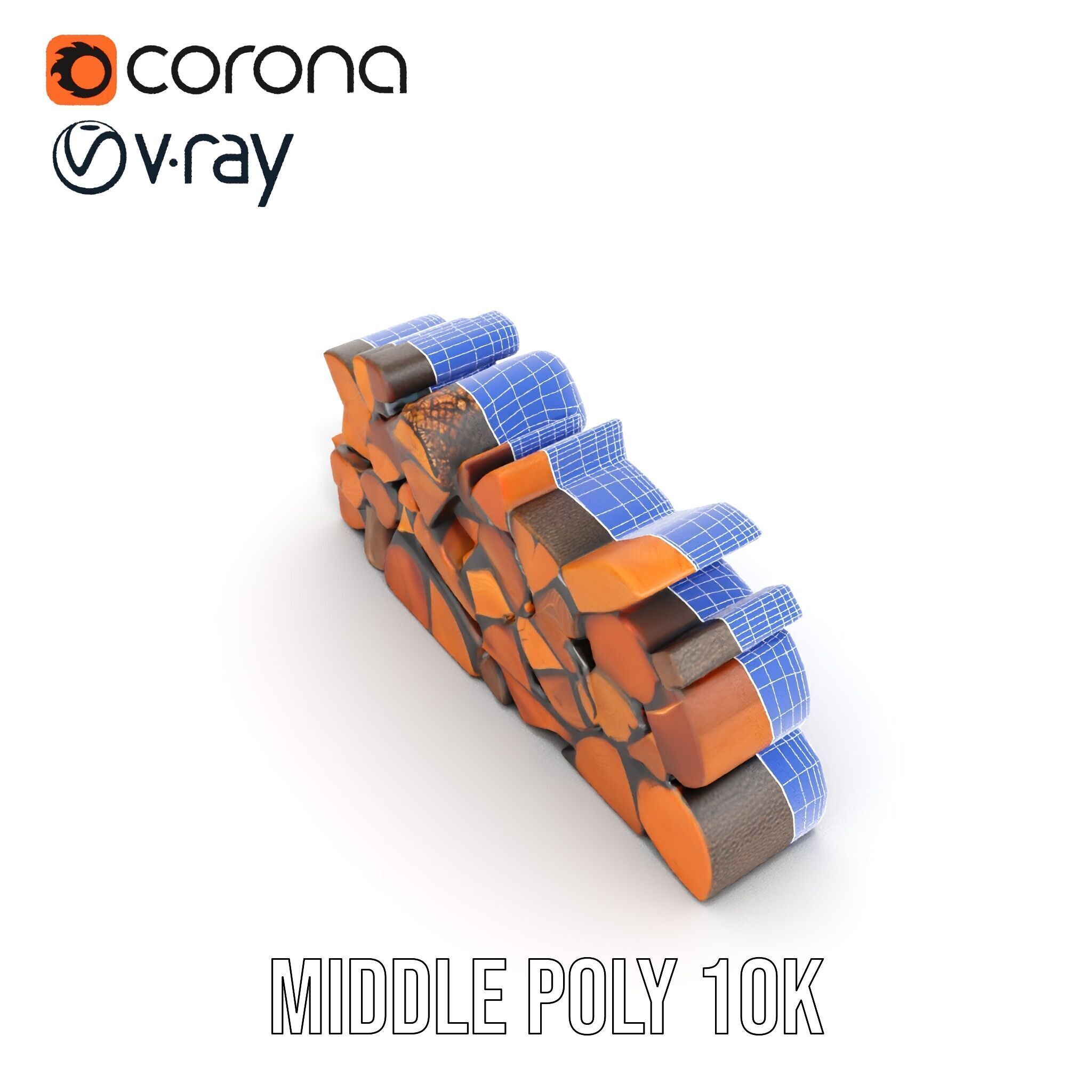 Firewood Stack D Model Pack with Versatile Detail Low-poly 3D model_27