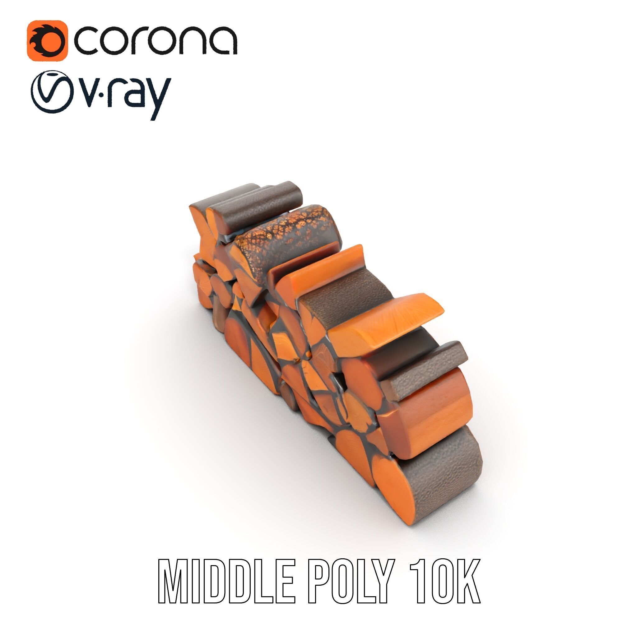 Firewood Stack D Model Pack with Versatile Detail Low-poly 3D model_8