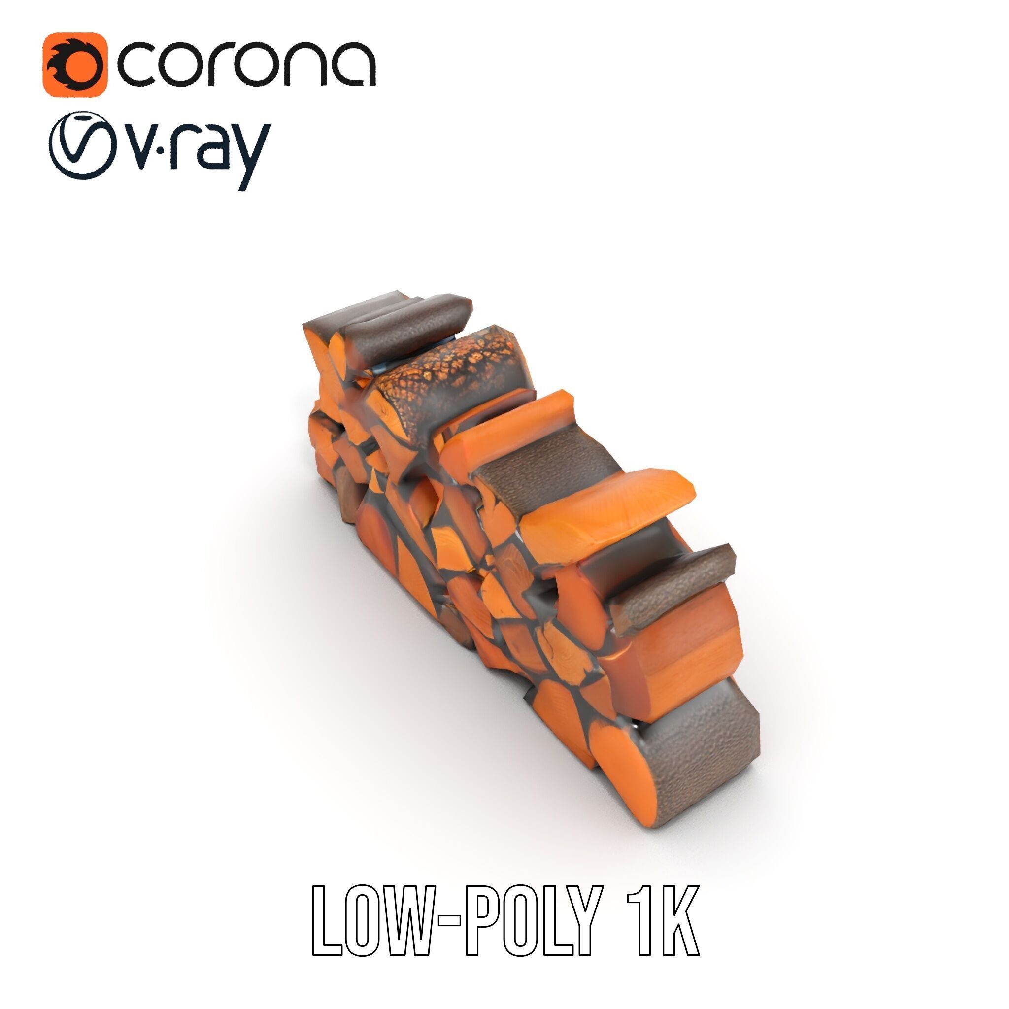 Firewood Stack D Model Pack with Versatile Detail Low-poly 3D model_20