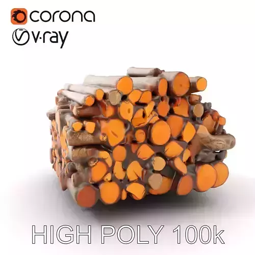 Stacked Firewood Model Pack  Realistic PBR Textures