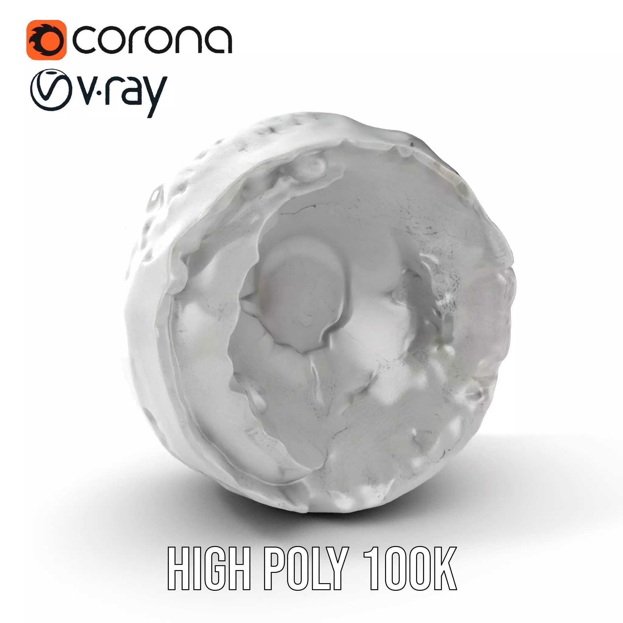 Cracked Stone Bowl Model Pack Low-poly 3D model_0