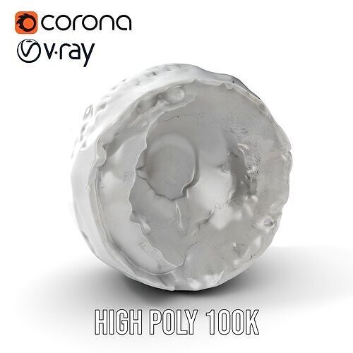 Cracked Stone Bowl Model Pack Low-poly 3D model