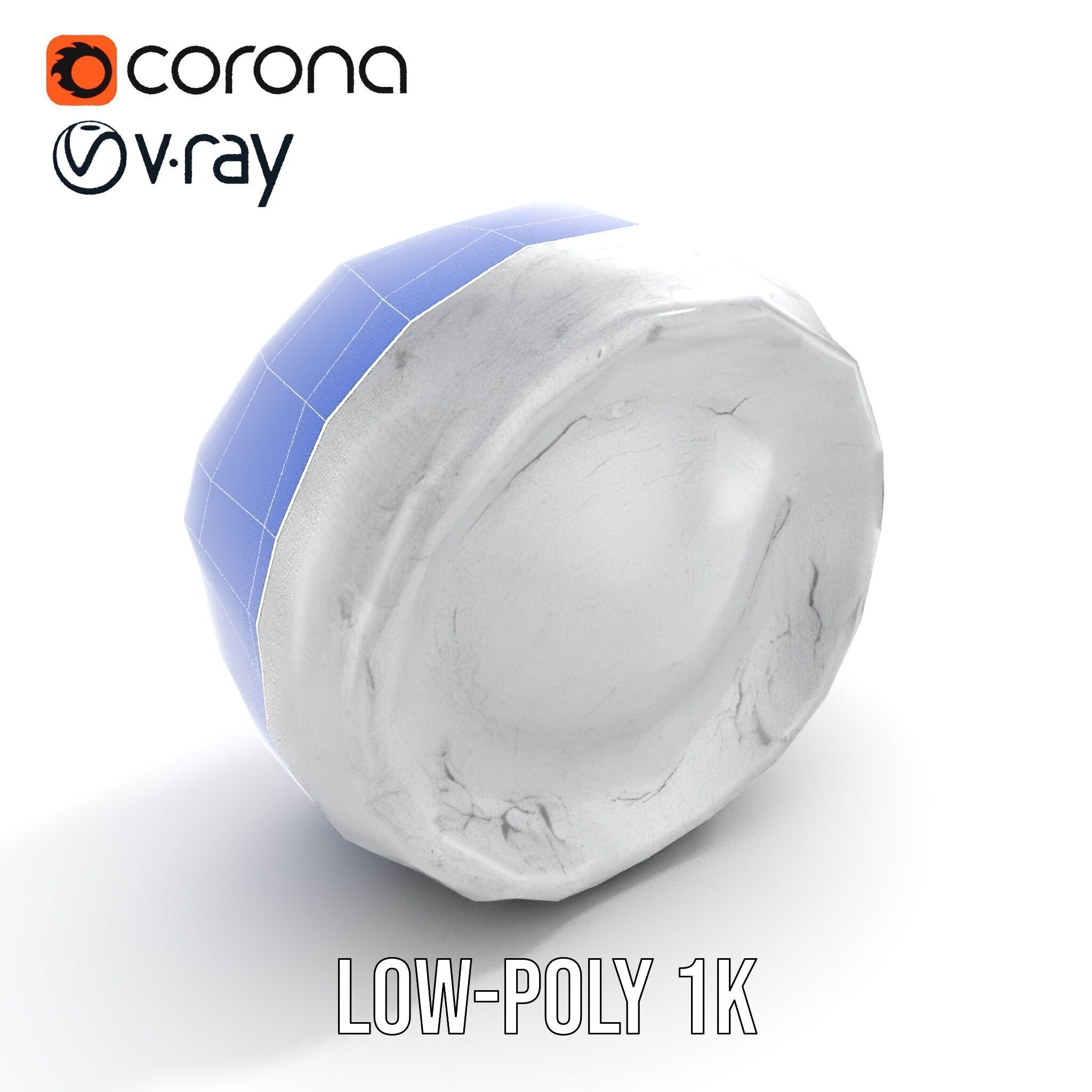 Cracked Stone Bowl Model Pack Low-poly 3D model_32