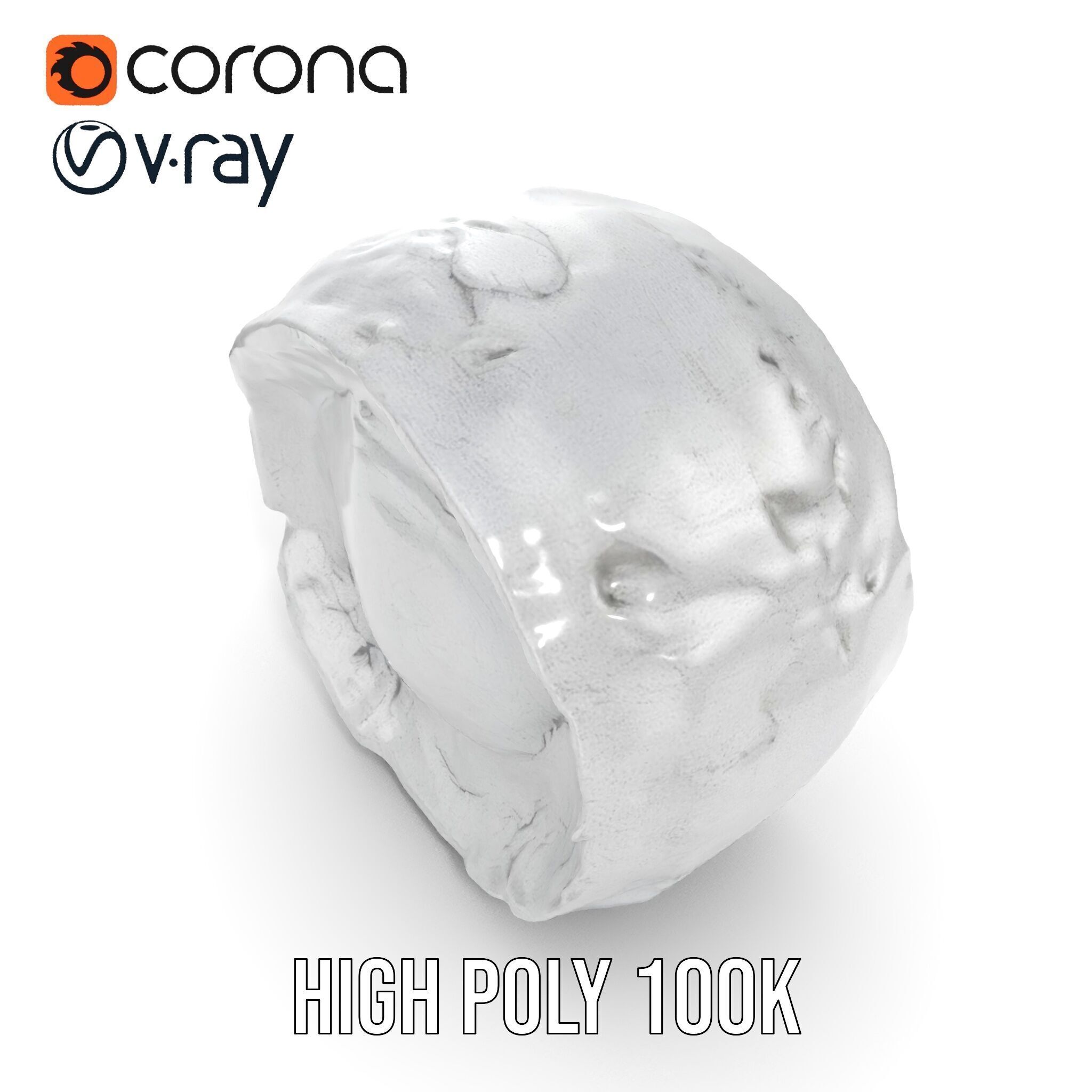 Cracked Stone Bowl Model Pack Low-poly 3D model_16