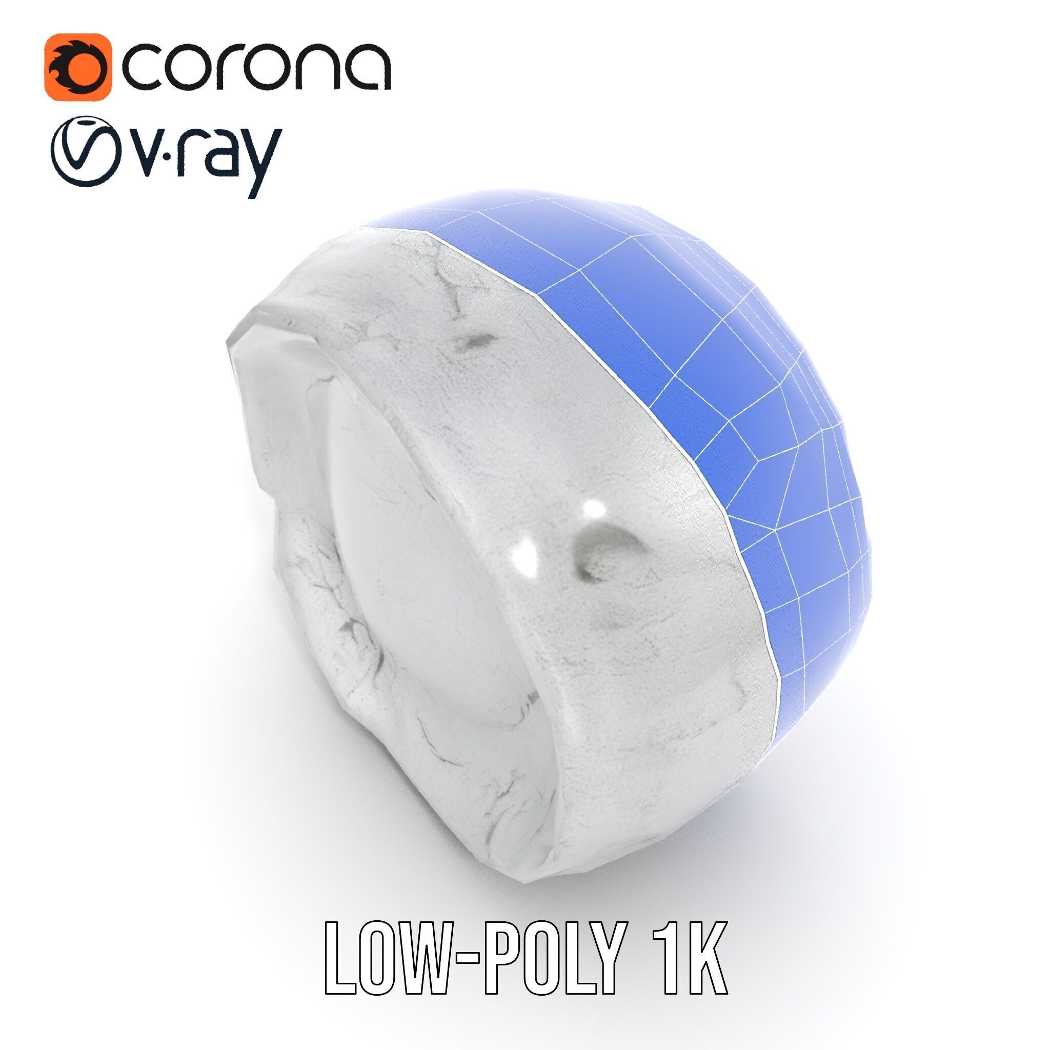 Cracked Stone Bowl Model Pack Low-poly 3D model_20