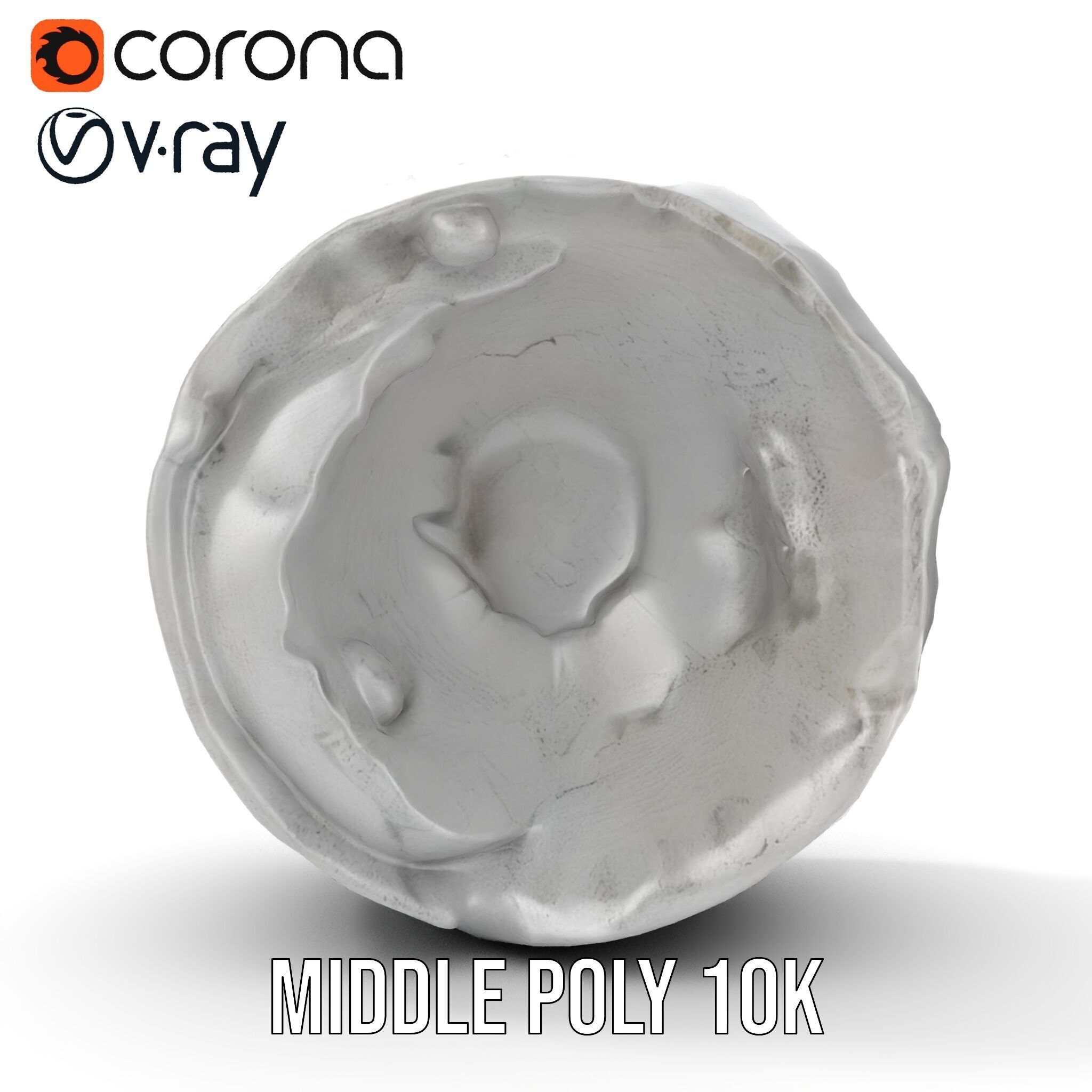 Cracked Stone Bowl Model Pack Low-poly 3D model_28
