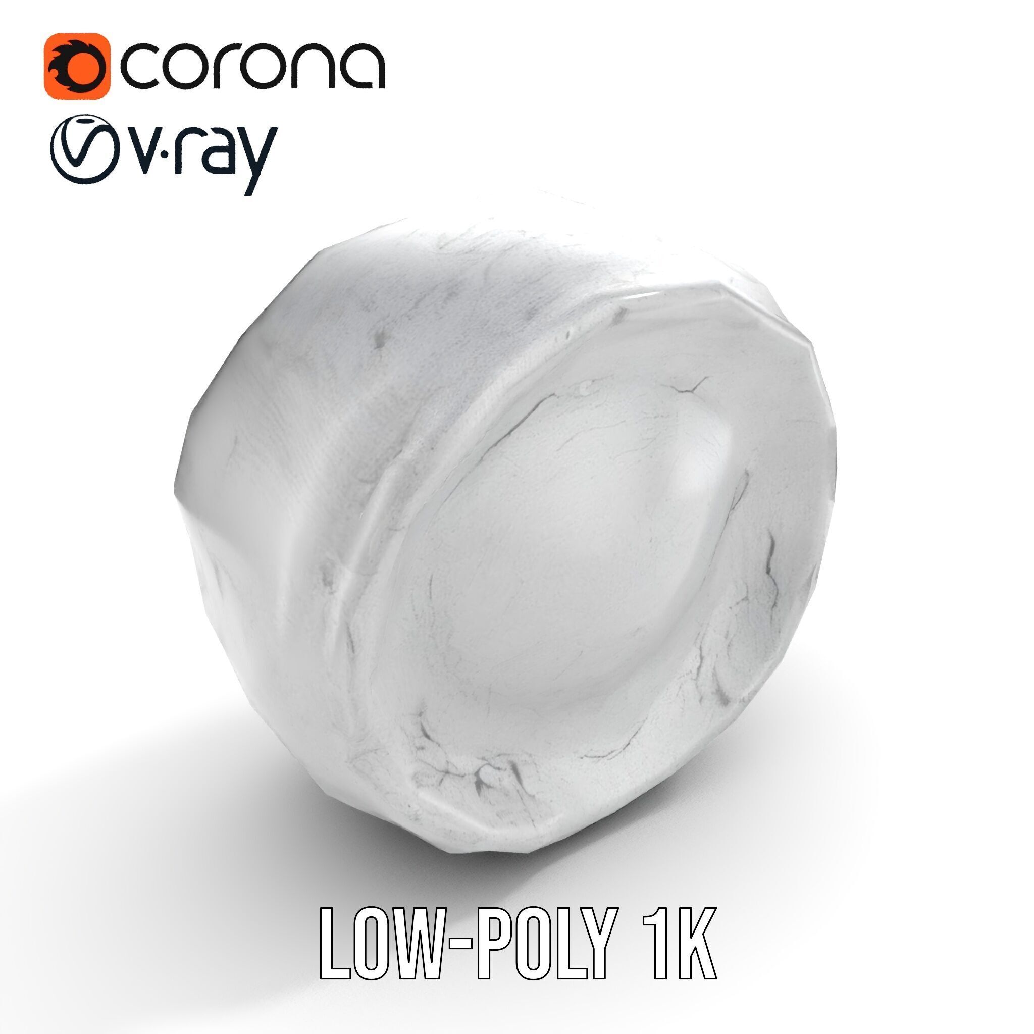 Cracked Stone Bowl Model Pack Low-poly 3D model_12